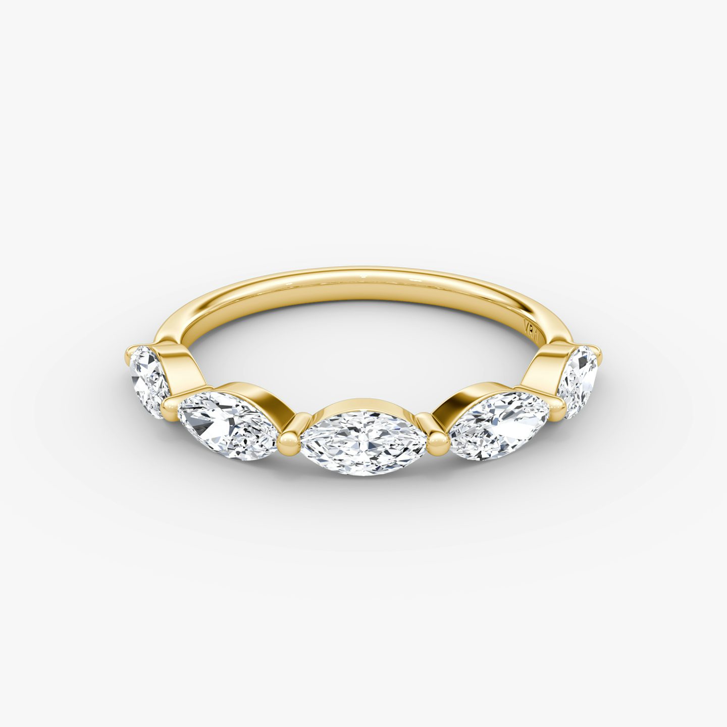 The Single Shared Prong Marquise Band | Marquise | 18k | Yellow Gold