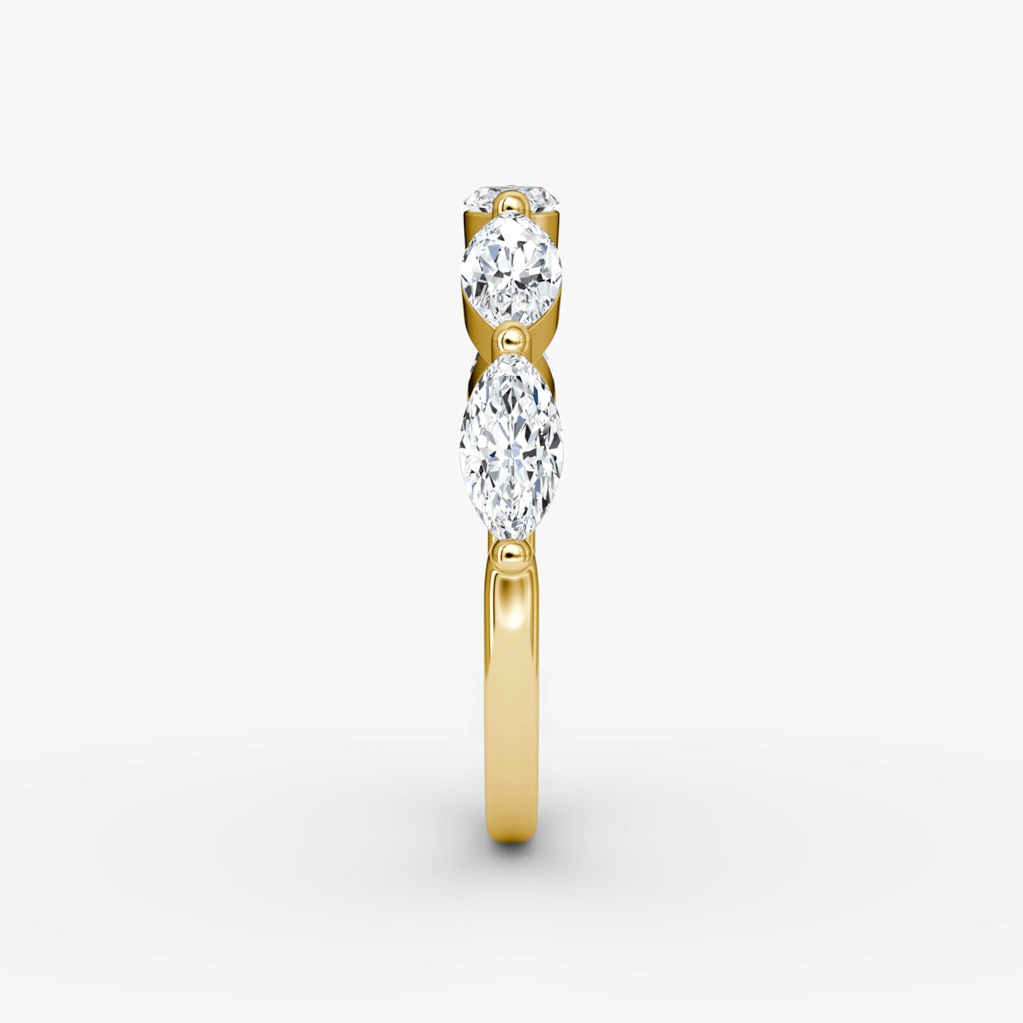 The Single Shared Prong Marquise Band | Marquise | 18k | Yellow Gold