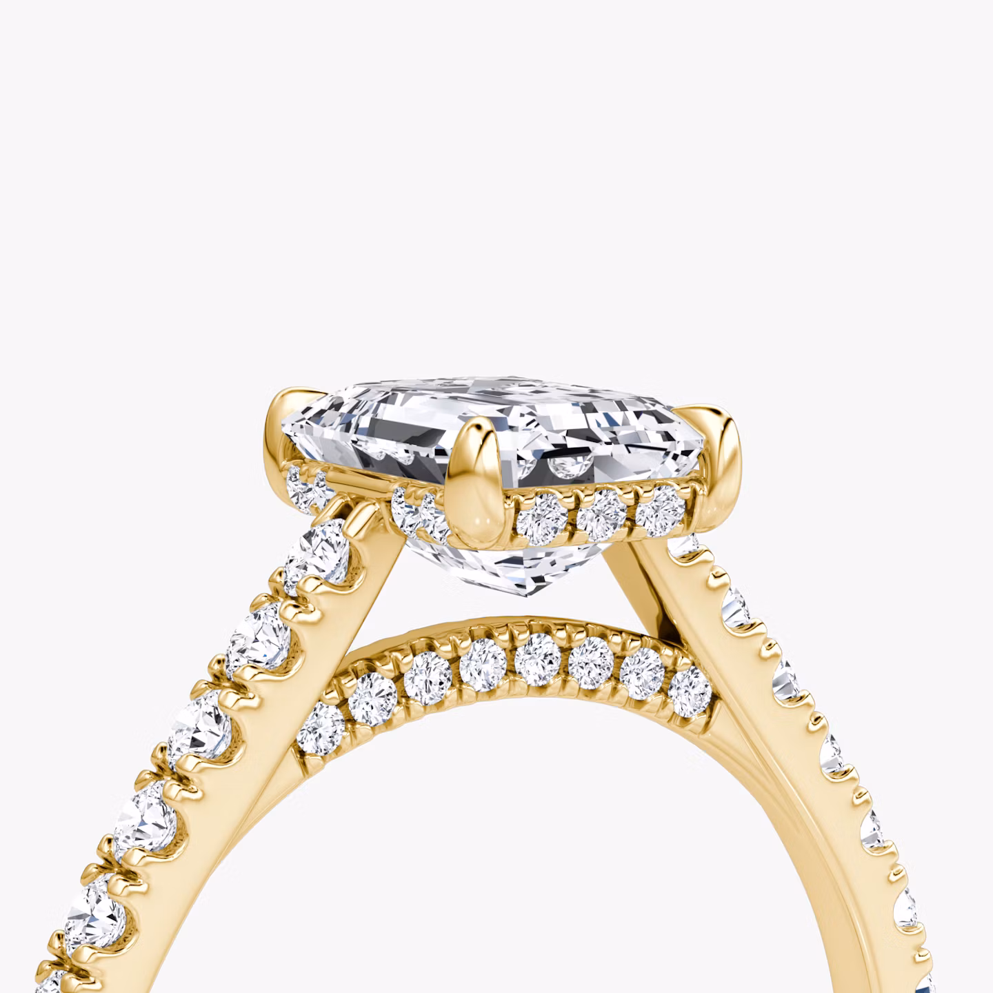 The Pavé Bridge | Emerald | 18k | Yellow Gold | bandAccent: Pavé | diamondOrientation: vertical | caratWeight: other