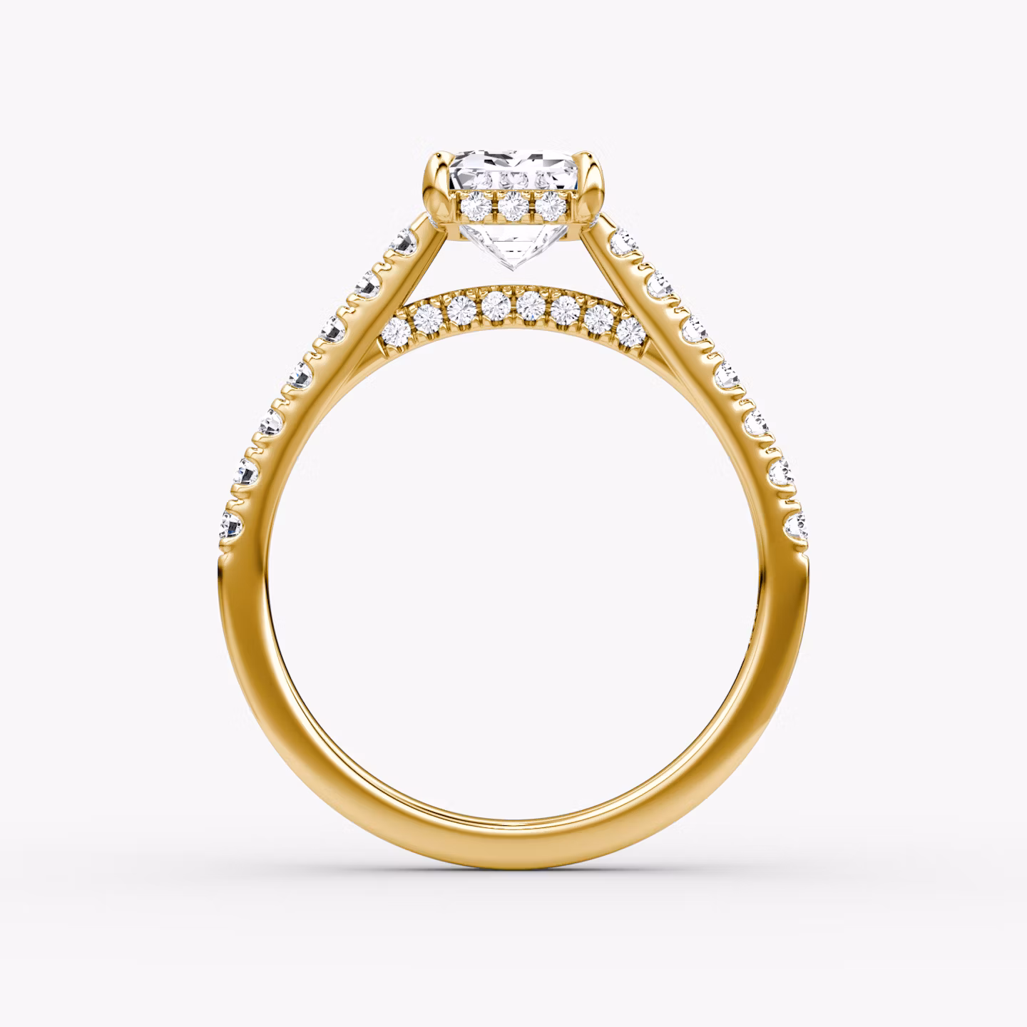 The Pavé Bridge | Emerald | 18k | Yellow Gold | bandAccent: Pavé | diamondOrientation: vertical | caratWeight: other