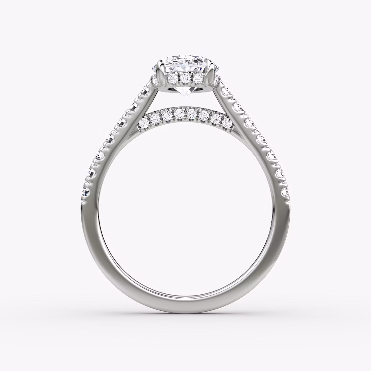 The Pavé Bridge | Oval | Platinum | bandAccent: Pavé | diamondOrientation: vertical | caratWeight: other