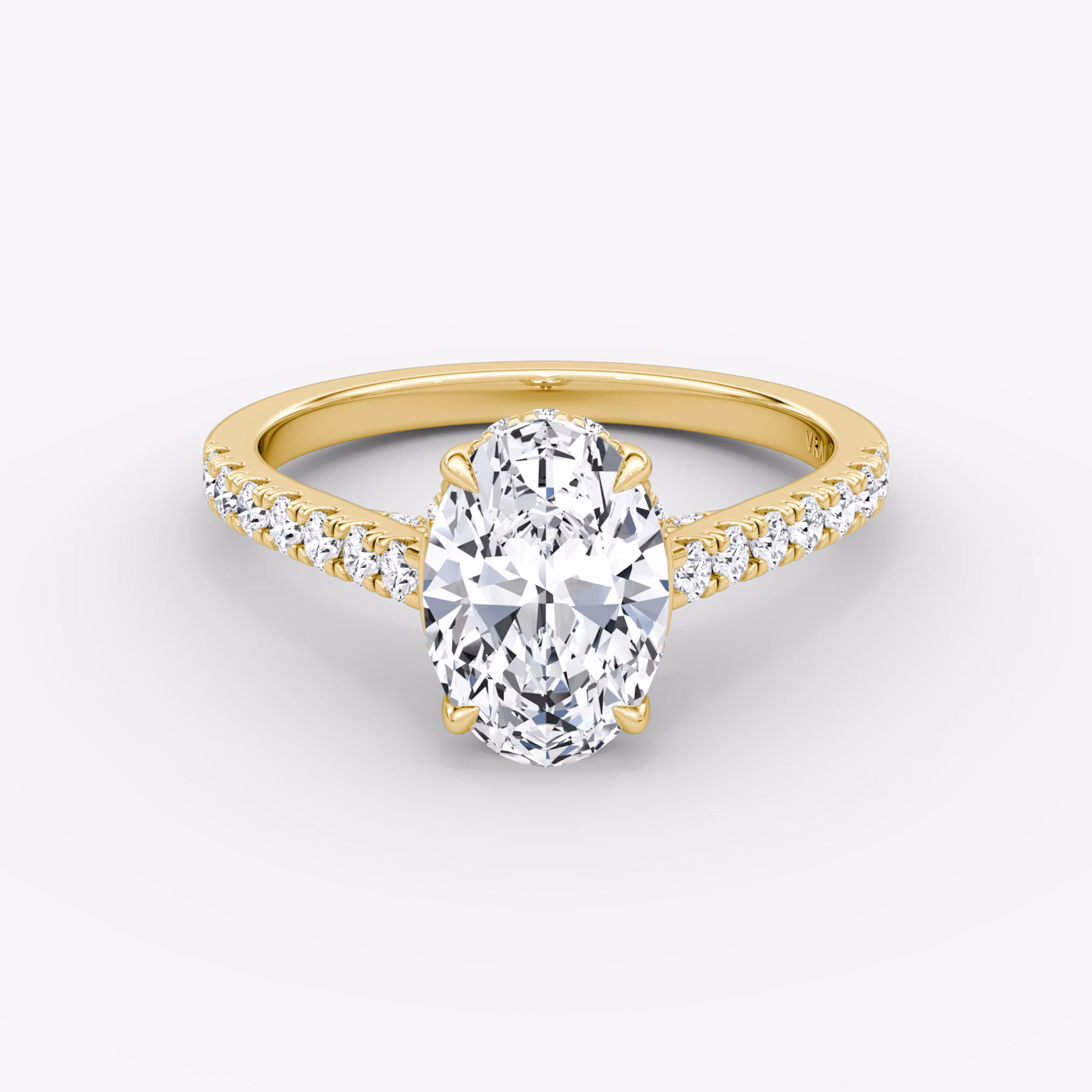 The Pavé Bridge | Oval | 18k | Yellow Gold | bandAccent: Pavé | diamondOrientation: vertical | caratWeight: other