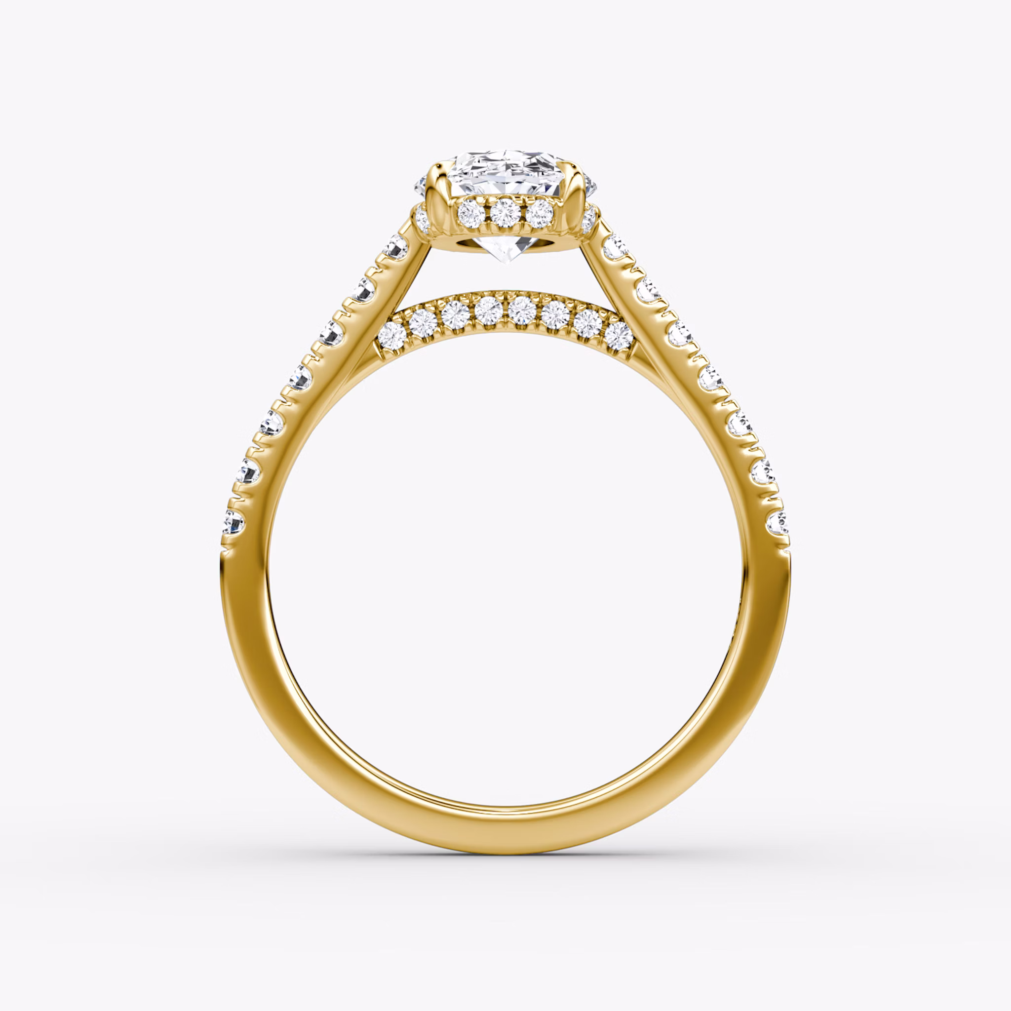 The Pavé Bridge | Oval | 18k | Yellow Gold | bandAccent: Pavé | diamondOrientation: vertical | caratWeight: other