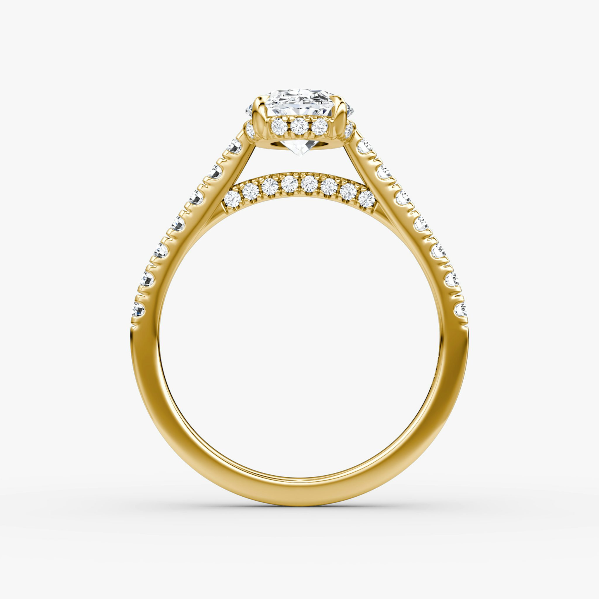 The Pavé Bridge | Oval | 18k | Yellow Gold | bandAccent: Pavé | diamondOrientation: vertical | caratWeight: other