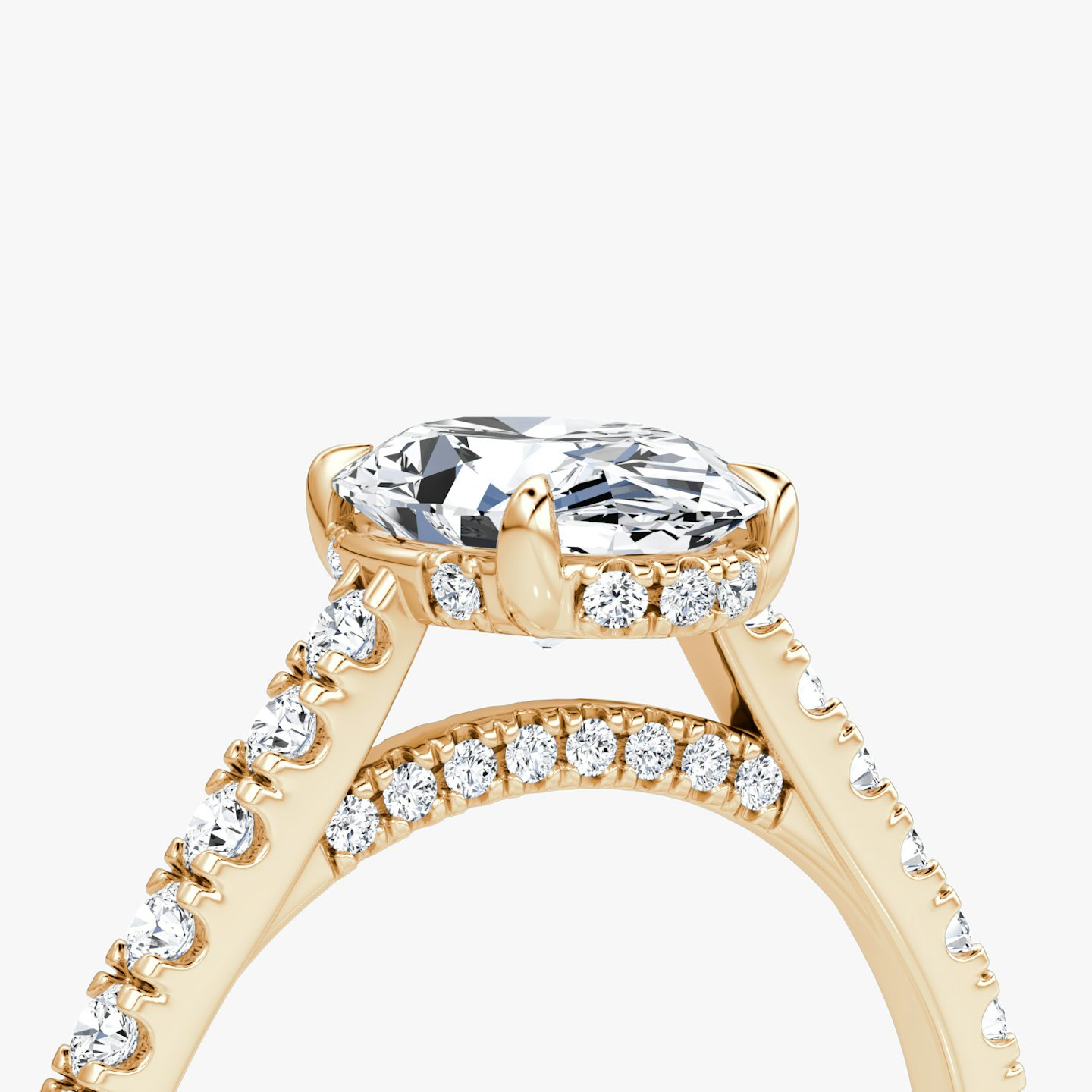 The Pavé Bridge | Oval | 14k | Rose Gold | bandAccent: Pavé | diamondOrientation: vertical | caratWeight: other