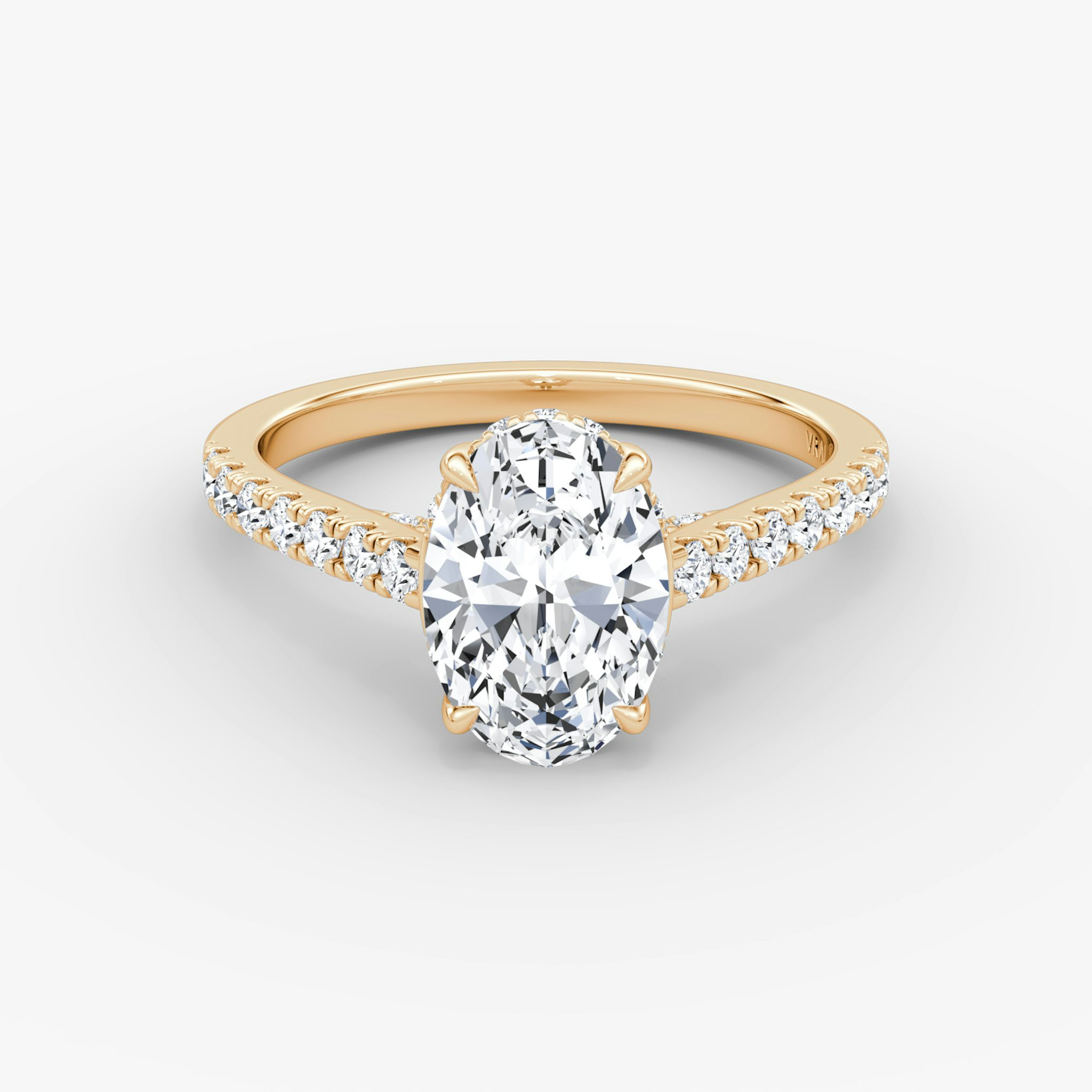The Pavé Bridge | Oval | 14k | Rose Gold | bandAccent: Pavé | diamondOrientation: vertical | caratWeight: other