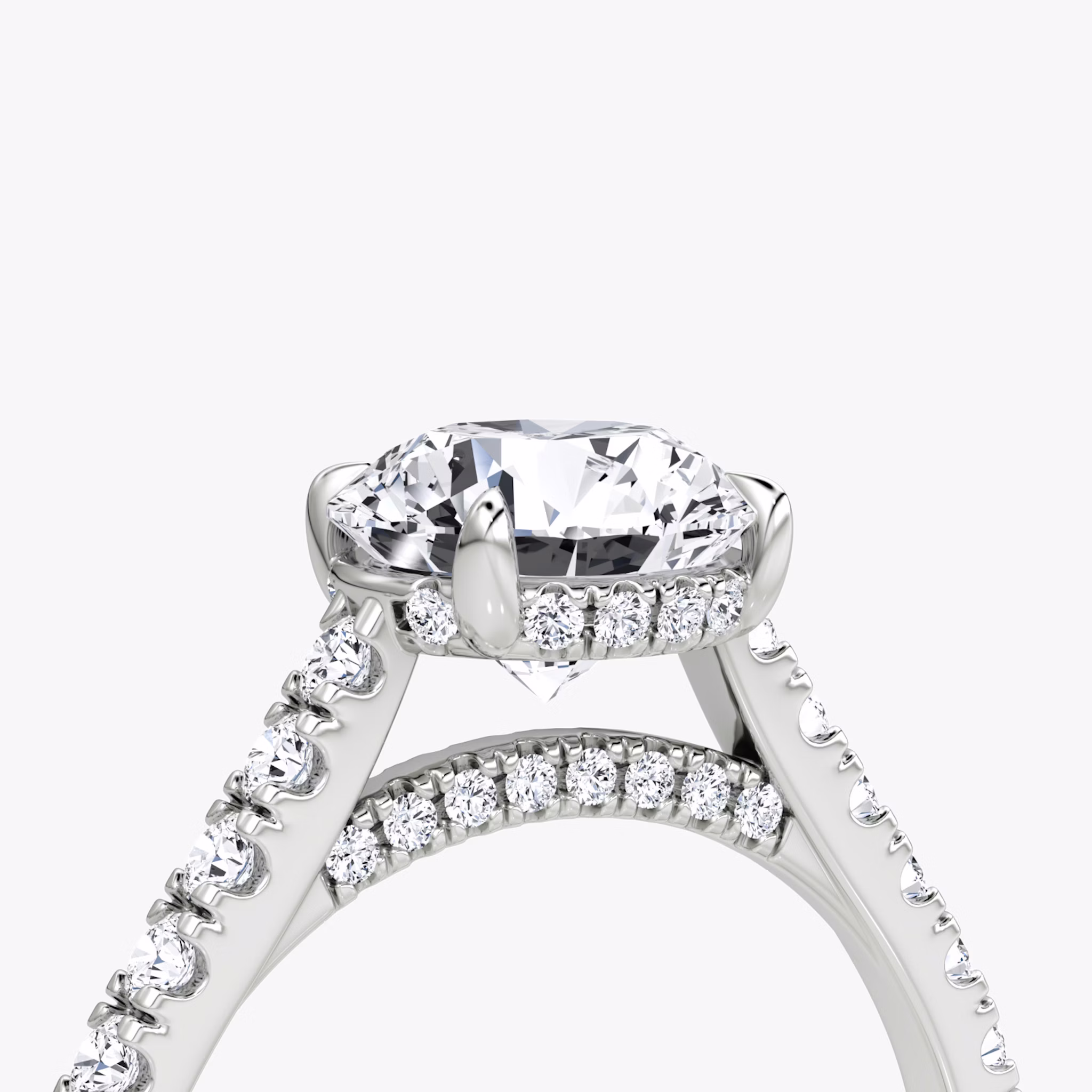 Pavé Bridge | Rund | Platin | bandAccent: Mit Pavé-Besatz | caratWeight: 1.5ct | diamondOrientation: vertical