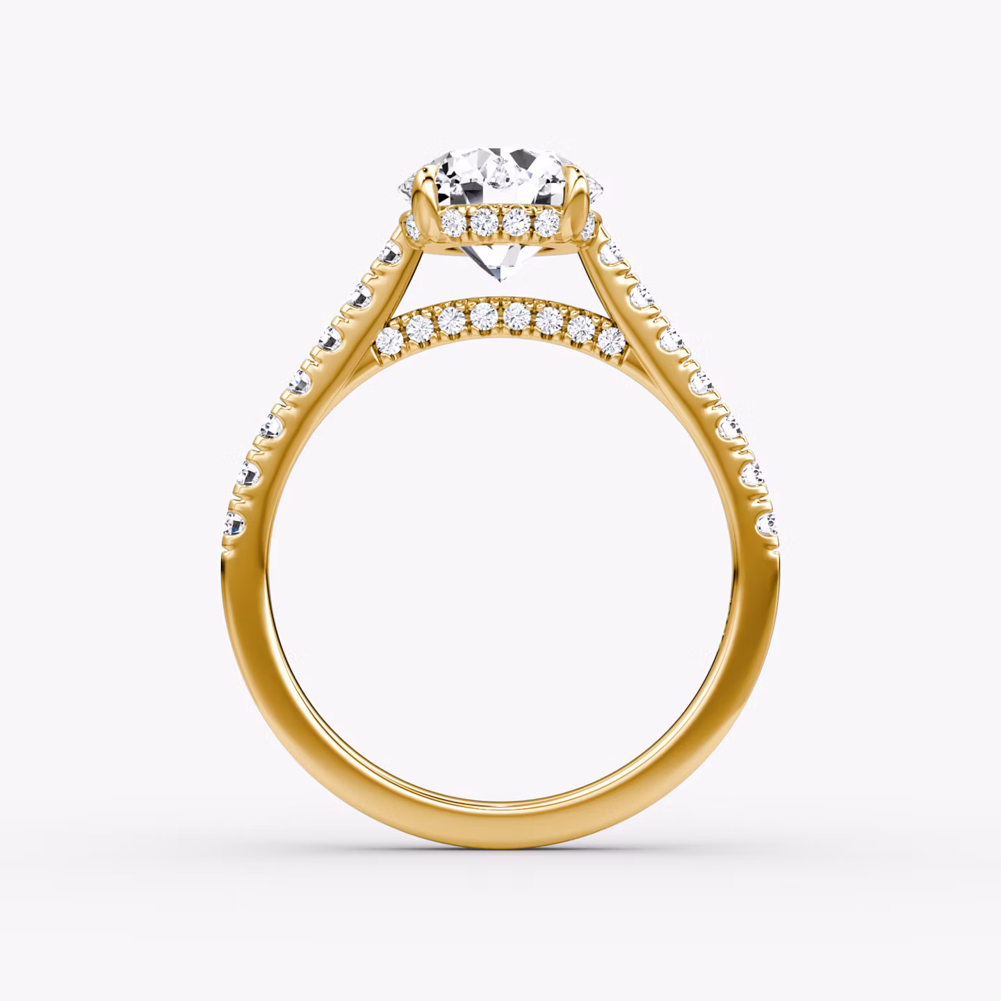 Pavé Bridge | Rund | 18k | Gelbgold | bandAccent: Mit Pavé-Besatz | caratWeight: 1.0ct | diamondOrientation: vertical
