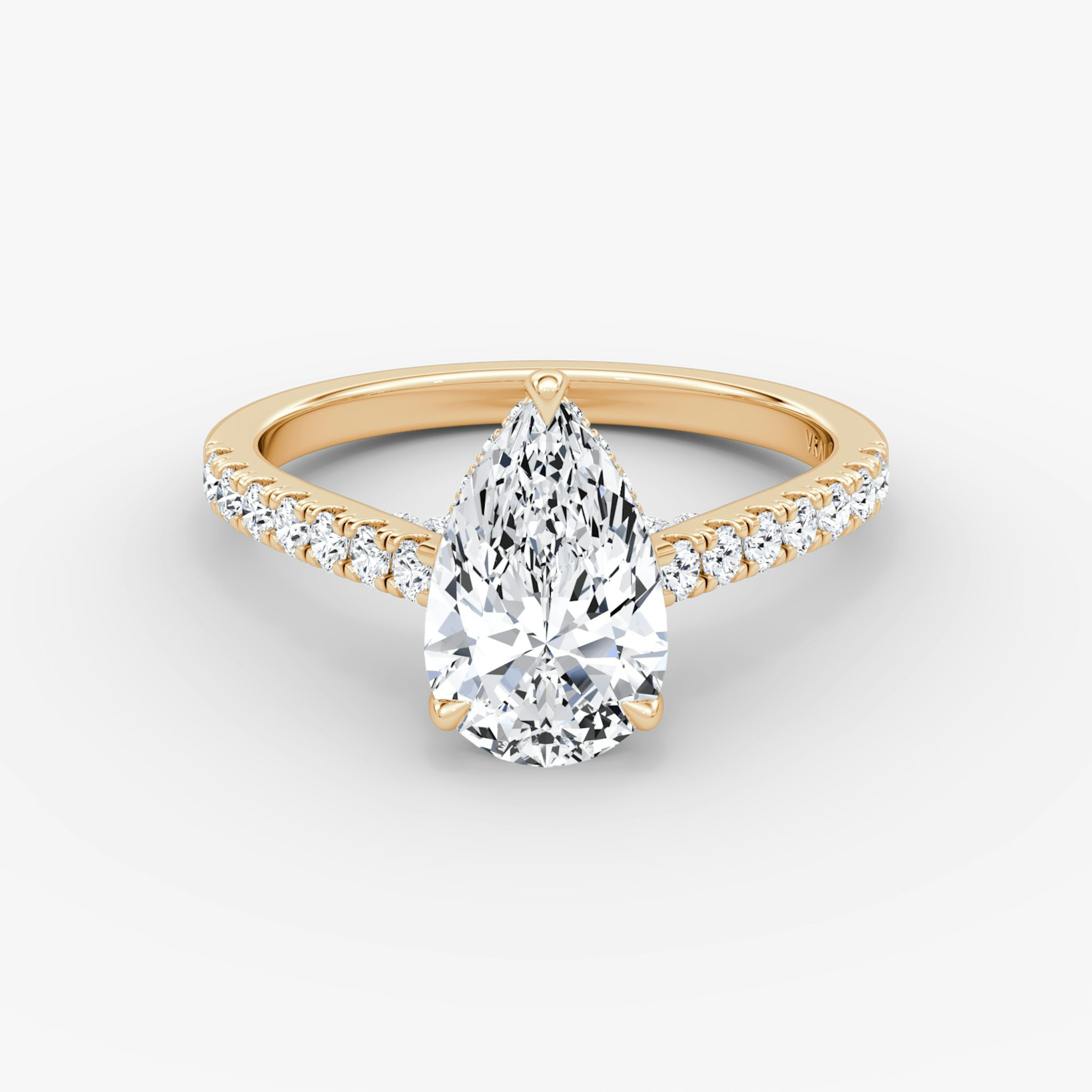 The Pavé Bridge | Pear | 14k | Rose Gold | bandAccent: Pavé | diamond: Pear | diamondOrientation: vertical | caratWeight: other