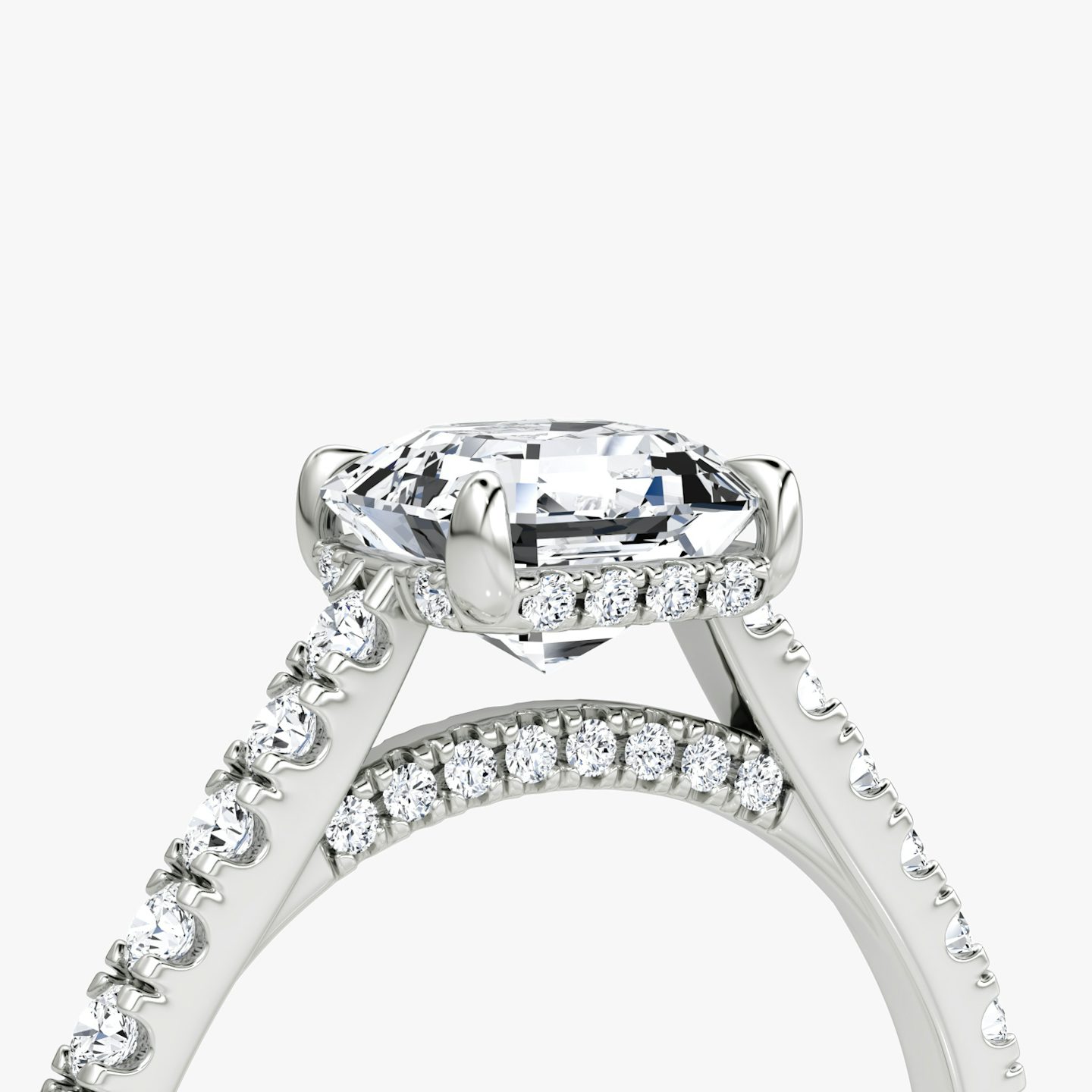 The Pavé Bridge | Asscher | Platinum | bandAccent: Pavé | diamondOrientation: vertical | caratWeight: other
