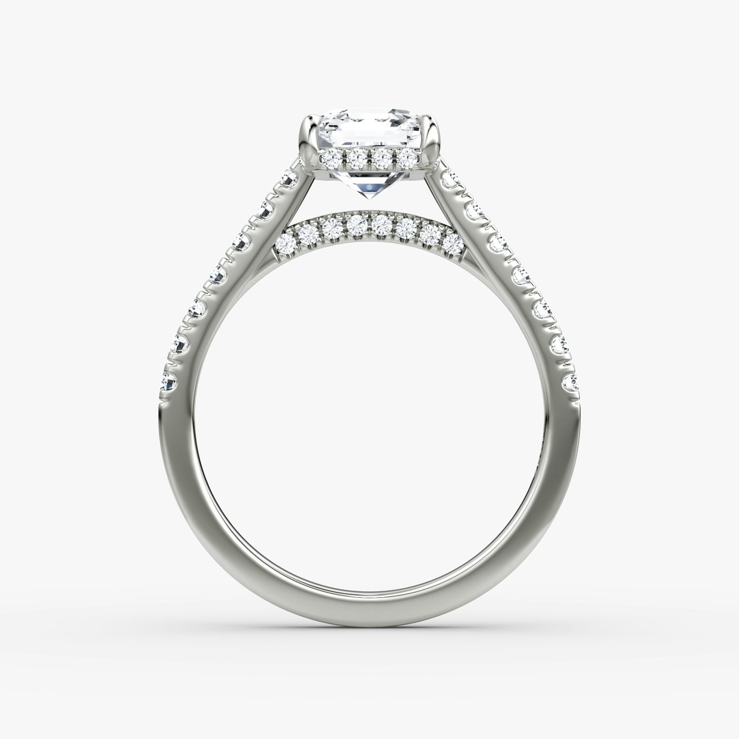 The Pavé Bridge | Asscher | Platinum | bandAccent: Pavé | diamondOrientation: vertical | caratWeight: other