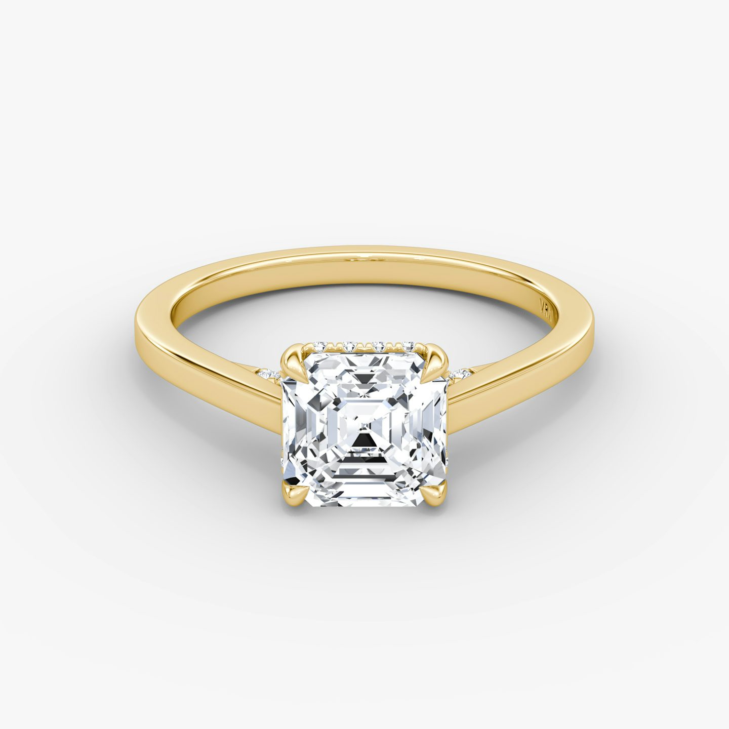 Pavé Bridge | Asscher | 18k | Gelbgold | bandAccent: Ohne Pavé-Besatz | diamondOrientation: vertical | caratWeight: other