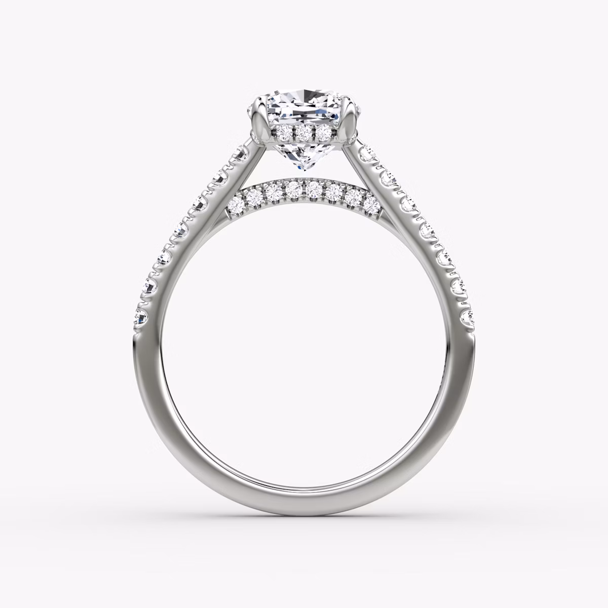 The Pavé Bridge | Cushion | Platinum | bandAccent: Pavé | diamondOrientation: vertical | caratWeight: other