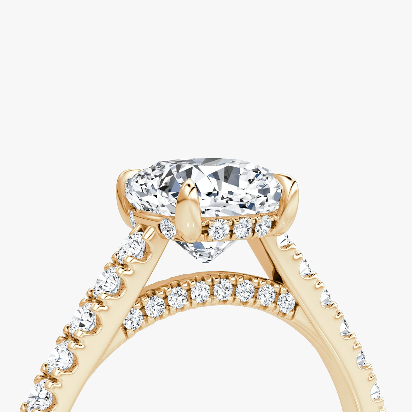 The Pavé Bridge | Cushion | 14k | Rose Gold | bandAccent: Pavé | diamondOrientation: vertical | caratWeight: other