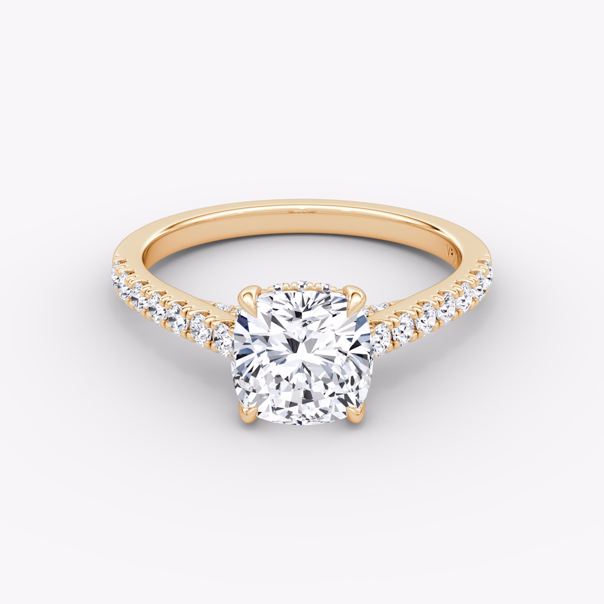 The Pavé Bridge | Cushion | 14k | Rose Gold | bandAccent: Pavé | diamondOrientation: vertical | caratWeight: other