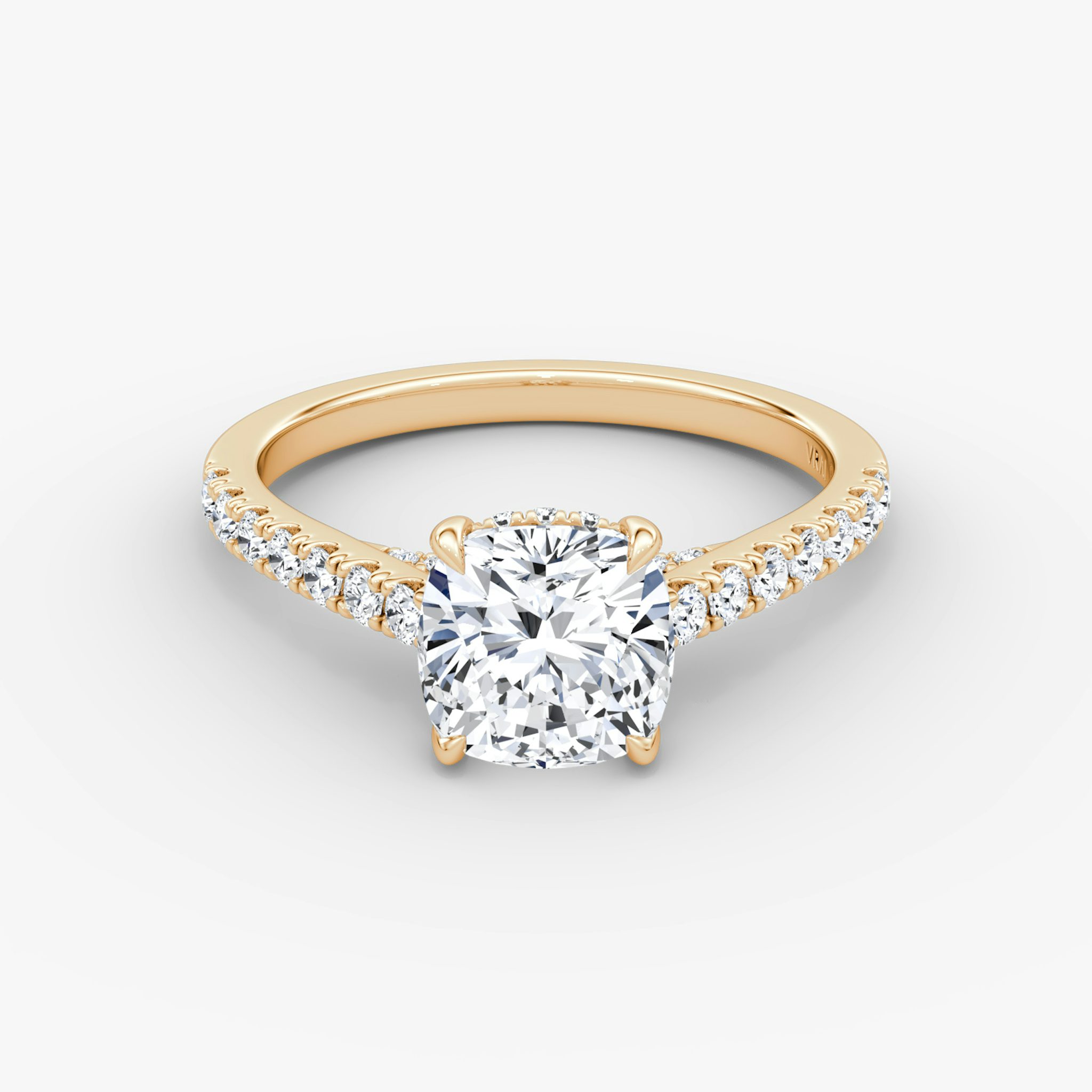 The Pavé Bridge | Cushion | 14k | Rose Gold | bandAccent: Pavé | diamondOrientation: vertical | caratWeight: other