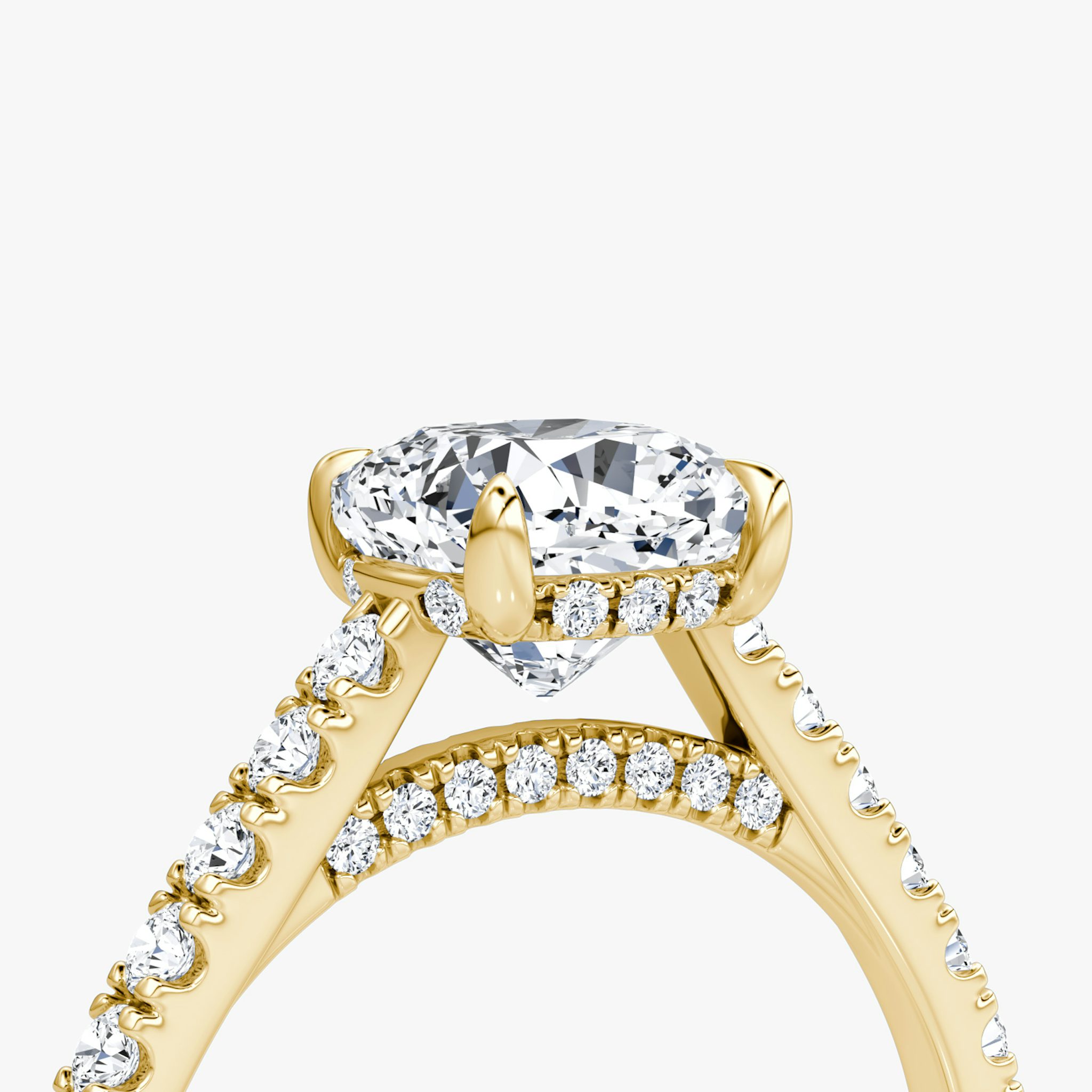 The Pavé Bridge | Cushion | 18k | Yellow Gold | bandAccent: Pavé | diamondOrientation: vertical | caratWeight: other