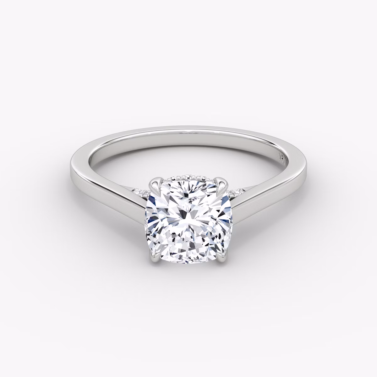 The Pavé Bridge | Cushion | Platinum | bandAccent: Plain | diamondOrientation: vertical | caratWeight: other