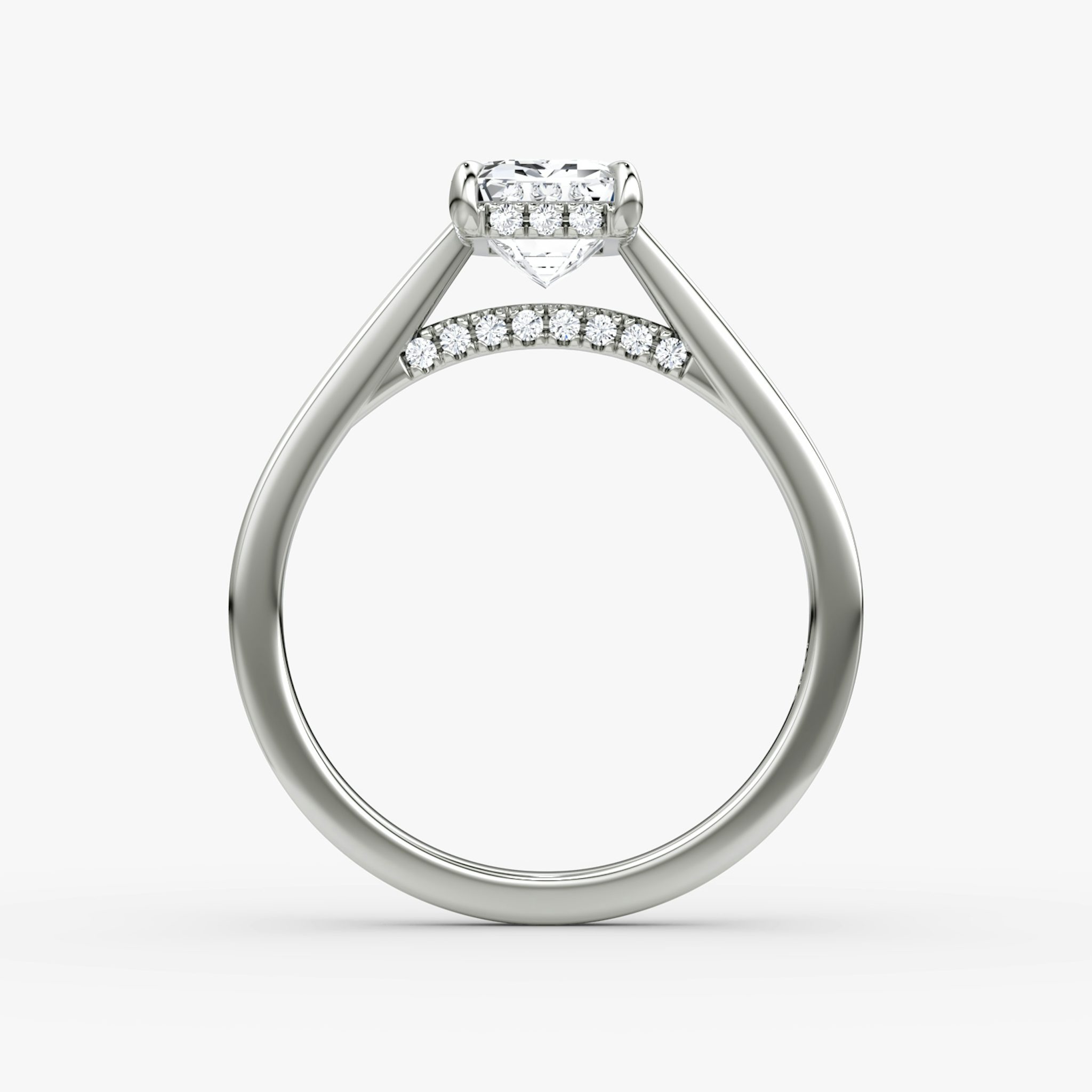 The Pavé Bridge | Emerald | Platinum | bandAccent: Plain | diamondOrientation: vertical | caratWeight: other