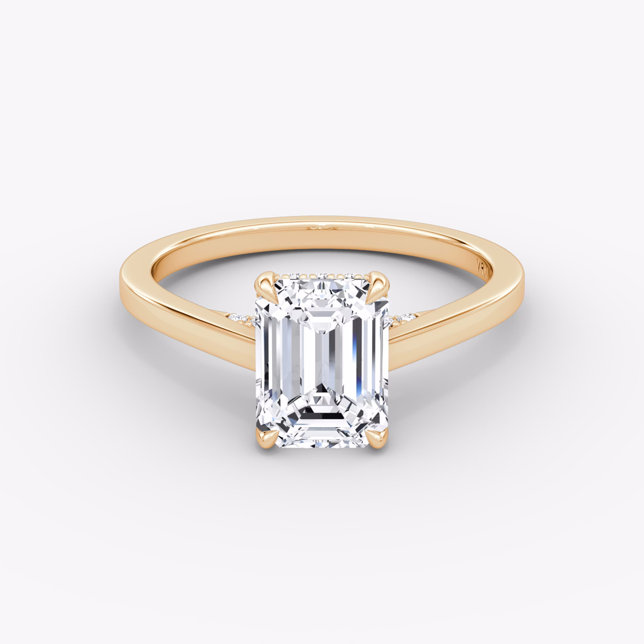 Pavé Bridge | Emerald | 14k | Roségold | bandAccent: Ohne Pavé-Besatz | diamondOrientation: vertical | caratWeight: other