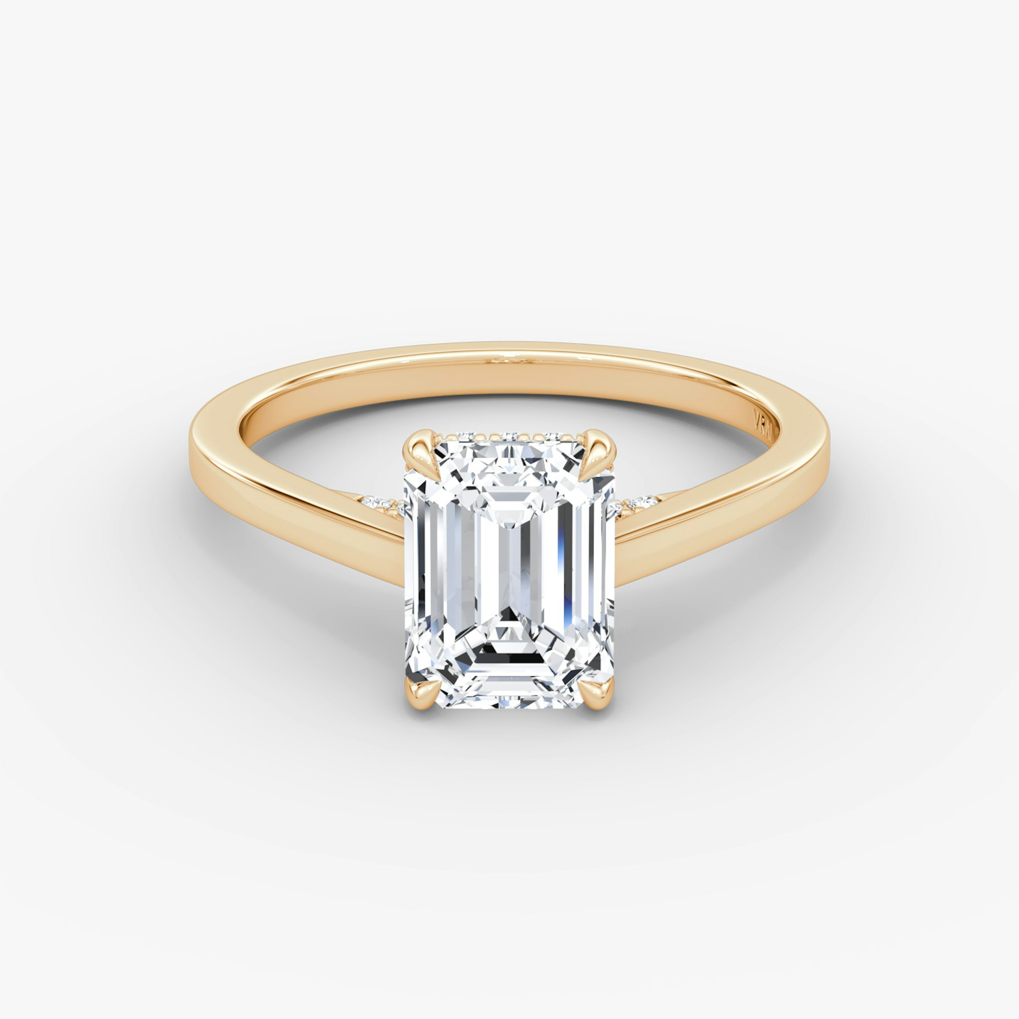Pavé Bridge | Emerald | 14k | Roségold | bandAccent: Ohne Pavé-Besatz | diamondOrientation: vertical | caratWeight: other