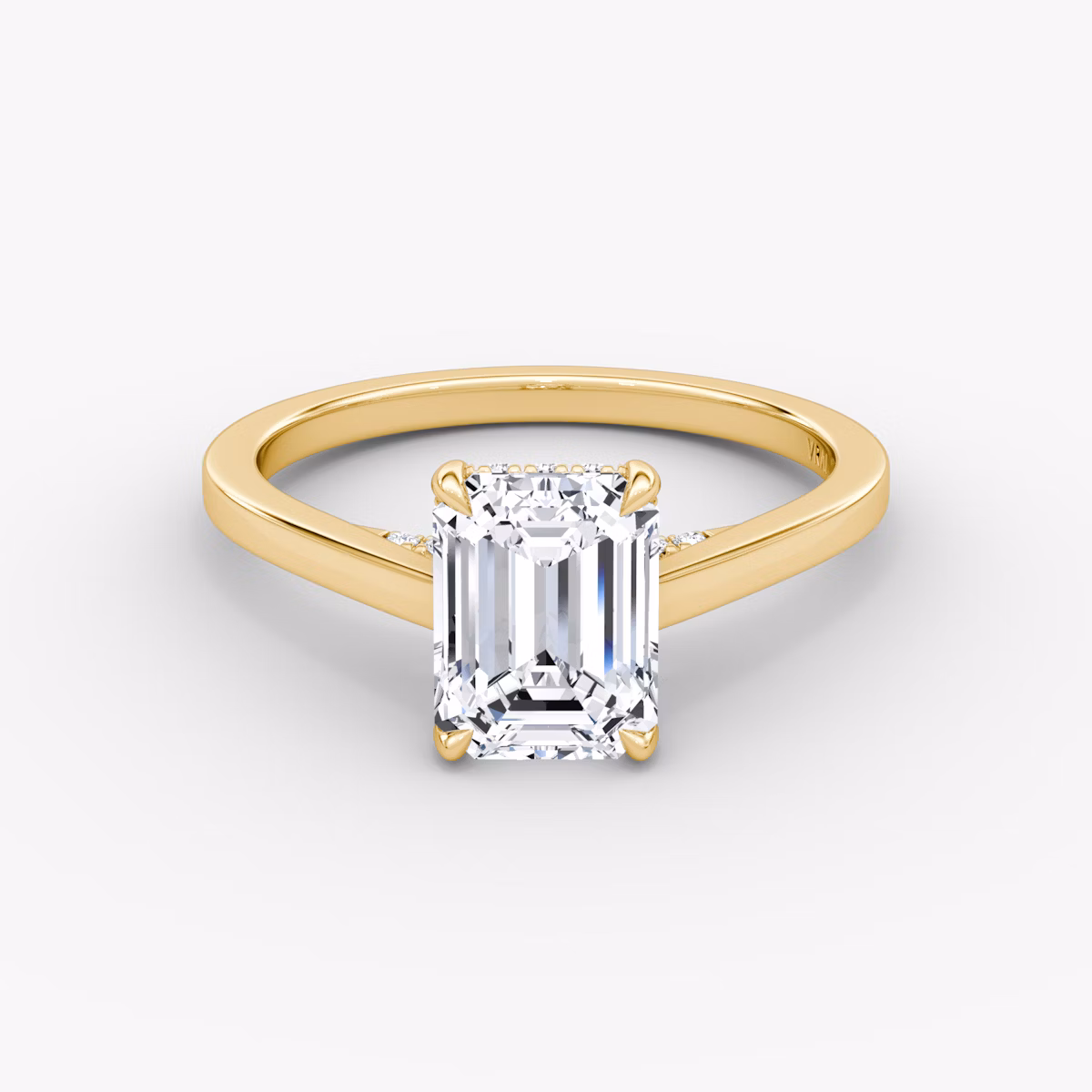 The Pavé Bridge | Emerald | 18k | Yellow Gold | bandAccent: Plain | diamondOrientation: vertical | caratWeight: other