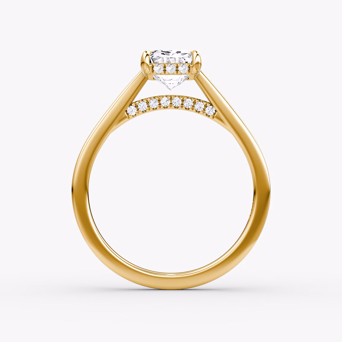The Pavé Bridge | Emerald | 18k | Yellow Gold | bandAccent: Plain | diamondOrientation: vertical | caratWeight: other