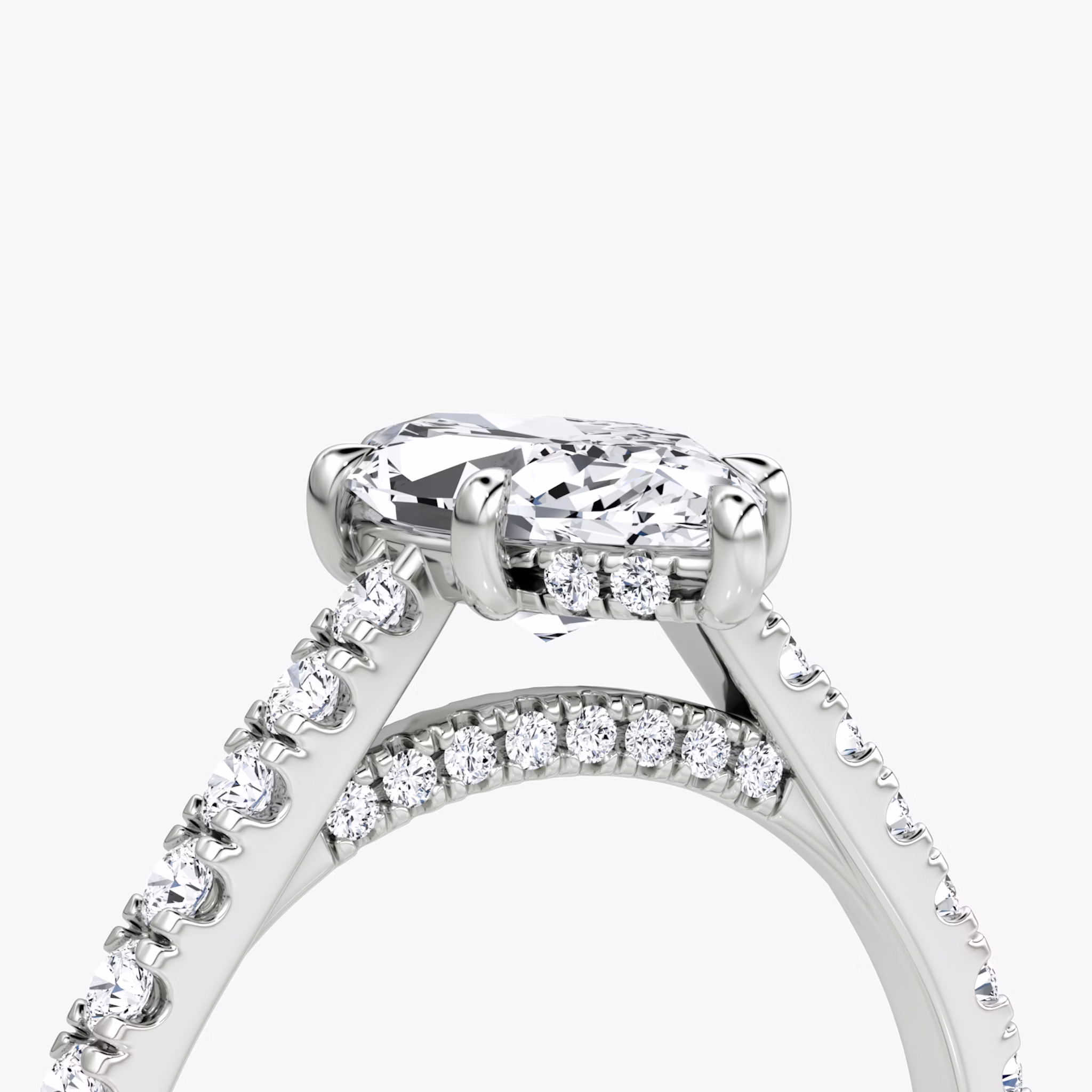 The Pavé Bridge | Marquise | 18k | White Gold | bandAccent: Pavé | diamondOrientation: vertical | caratWeight: other