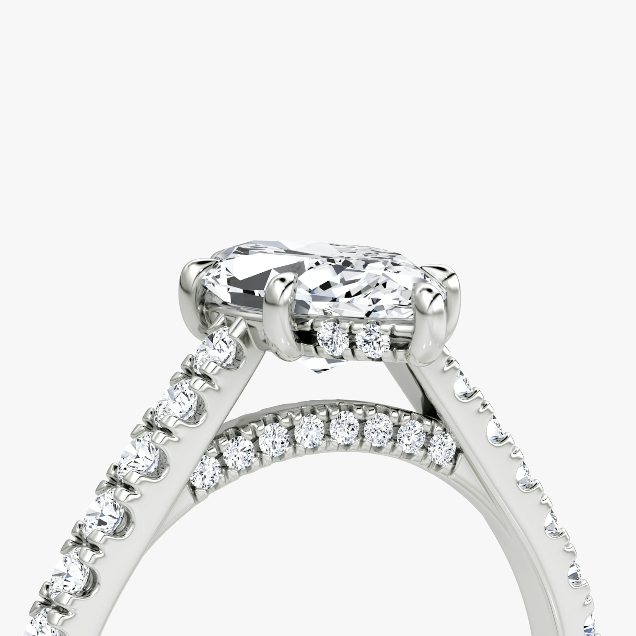 The Pavé Bridge | Marquise | 18k | White Gold | bandAccent: Pavé | diamondOrientation: vertical | caratWeight: other