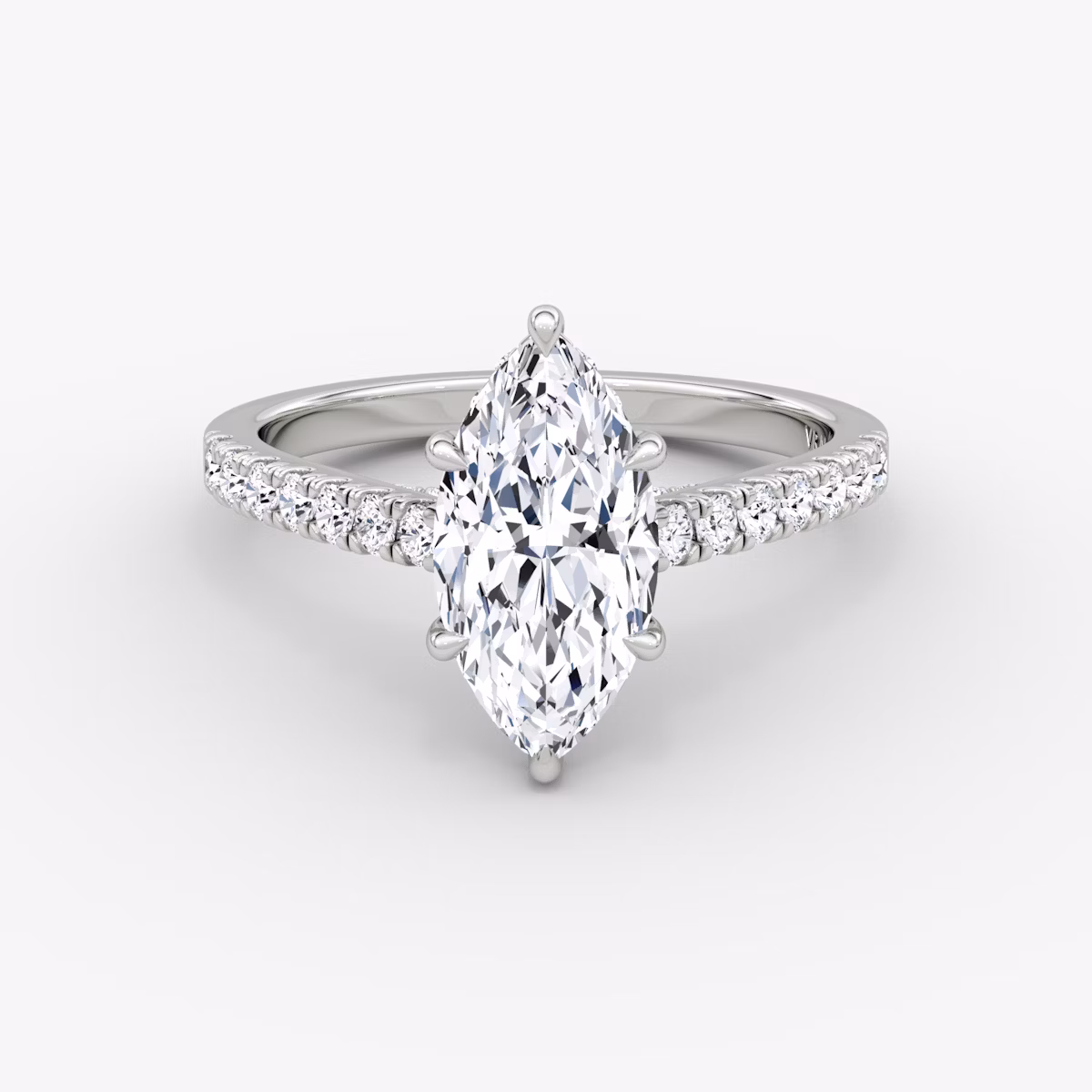 Pavé Bridge | Marquise | 18k | Weißgold | bandAccent: Mit Pavé-Besatz | diamondOrientation: vertical | caratWeight: other