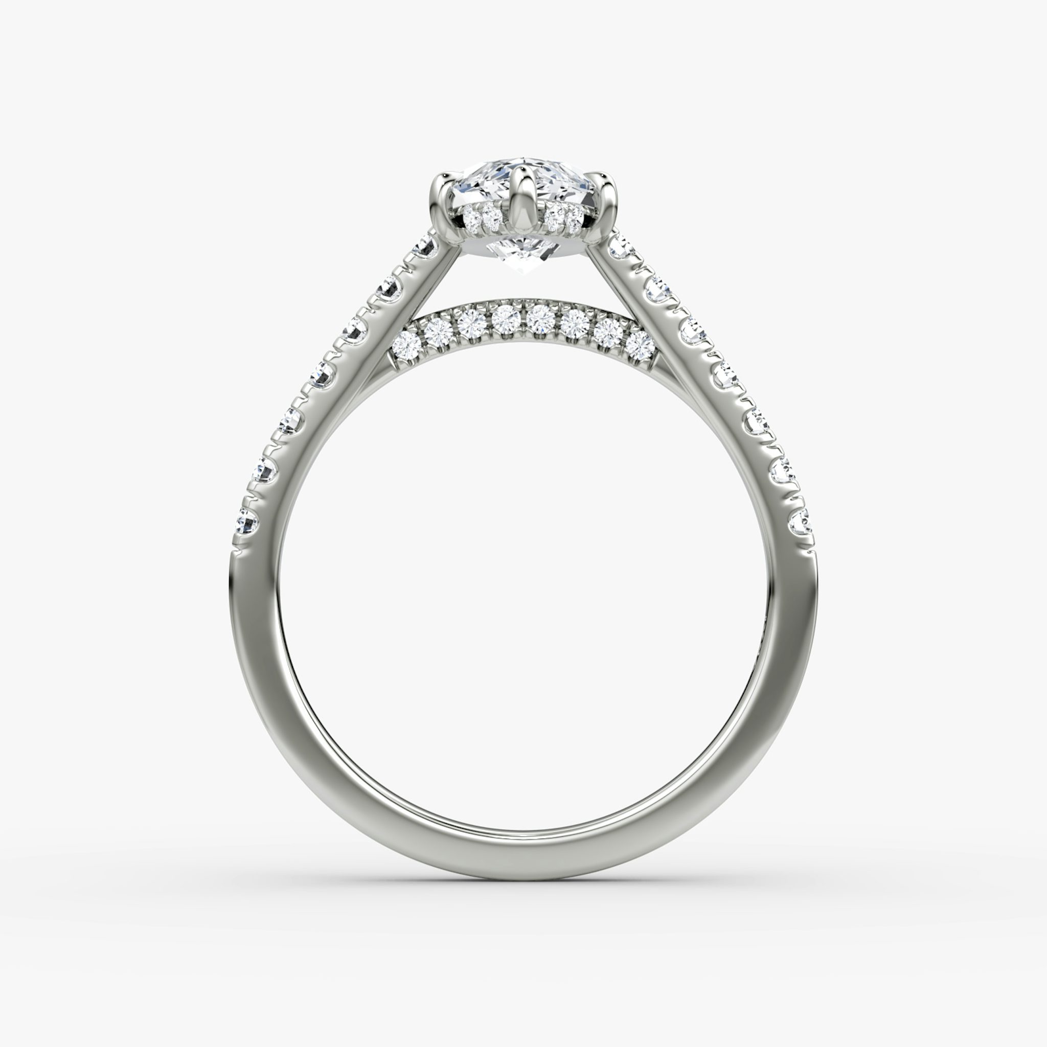 The Pavé Bridge | Marquise | 18k | White Gold | bandAccent: Pavé | diamondOrientation: vertical | caratWeight: other