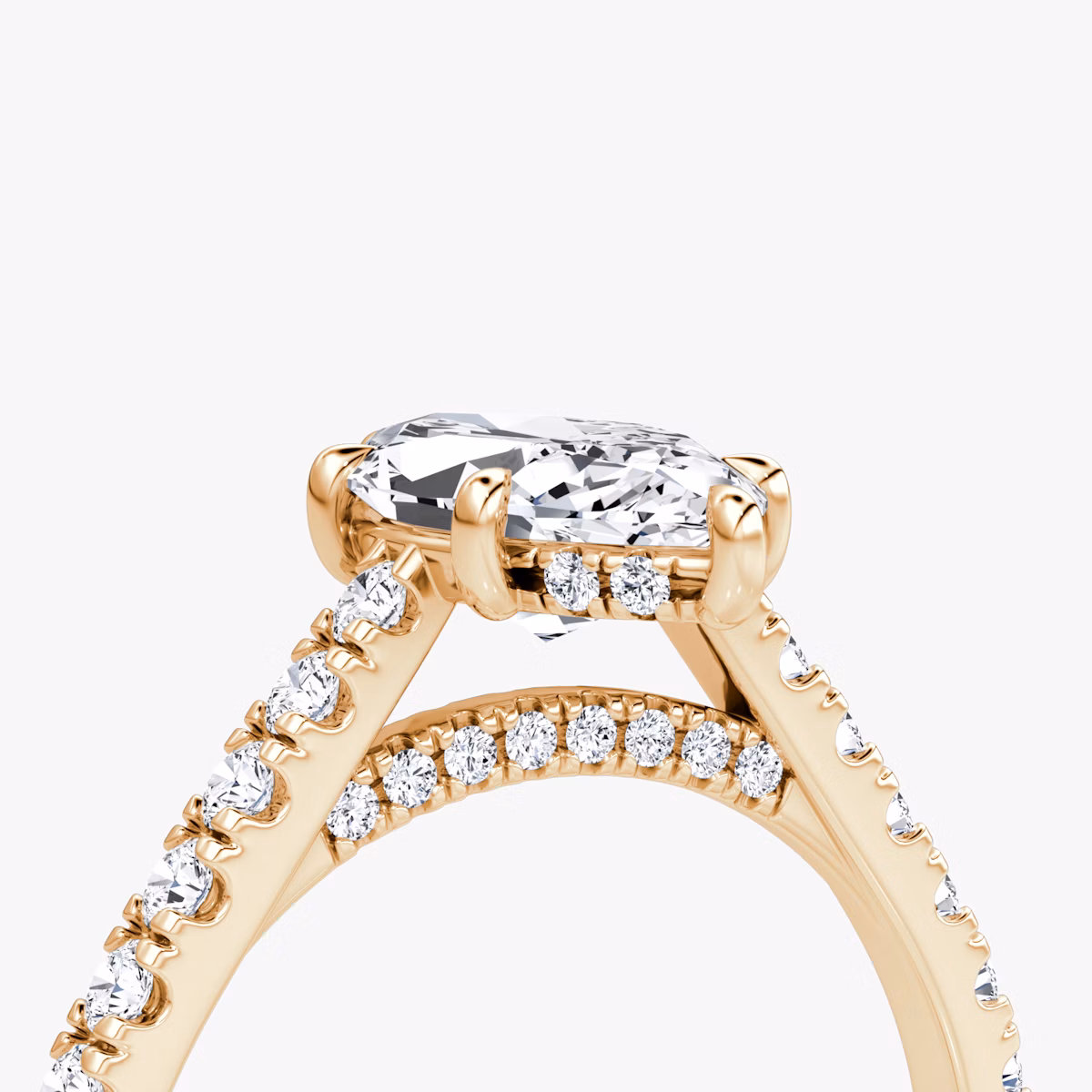 The Pavé Bridge | Marquise | 14k | Rose Gold | bandAccent: Pavé | diamondOrientation: vertical | caratWeight: other