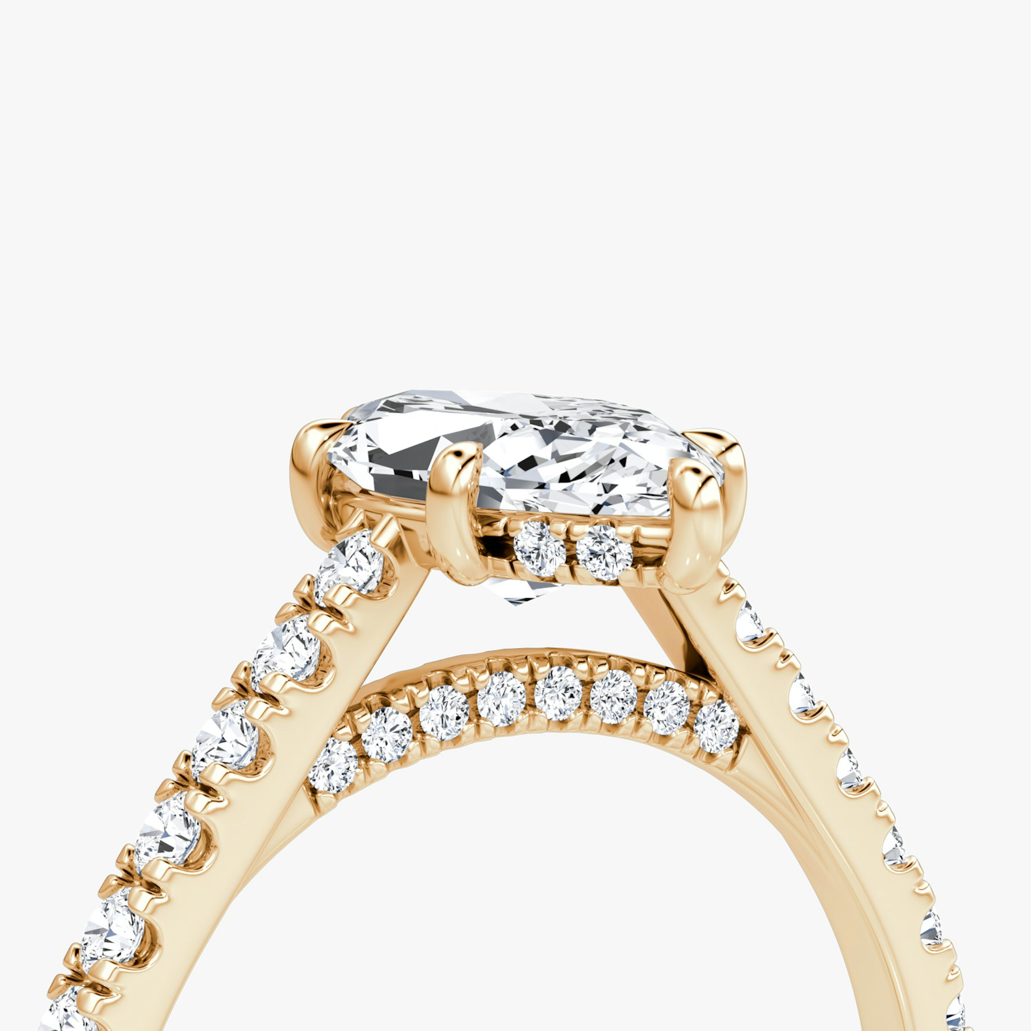 The Pavé Bridge | Marquise | 14k | Rose Gold | bandAccent: Pavé | diamondOrientation: vertical | caratWeight: other