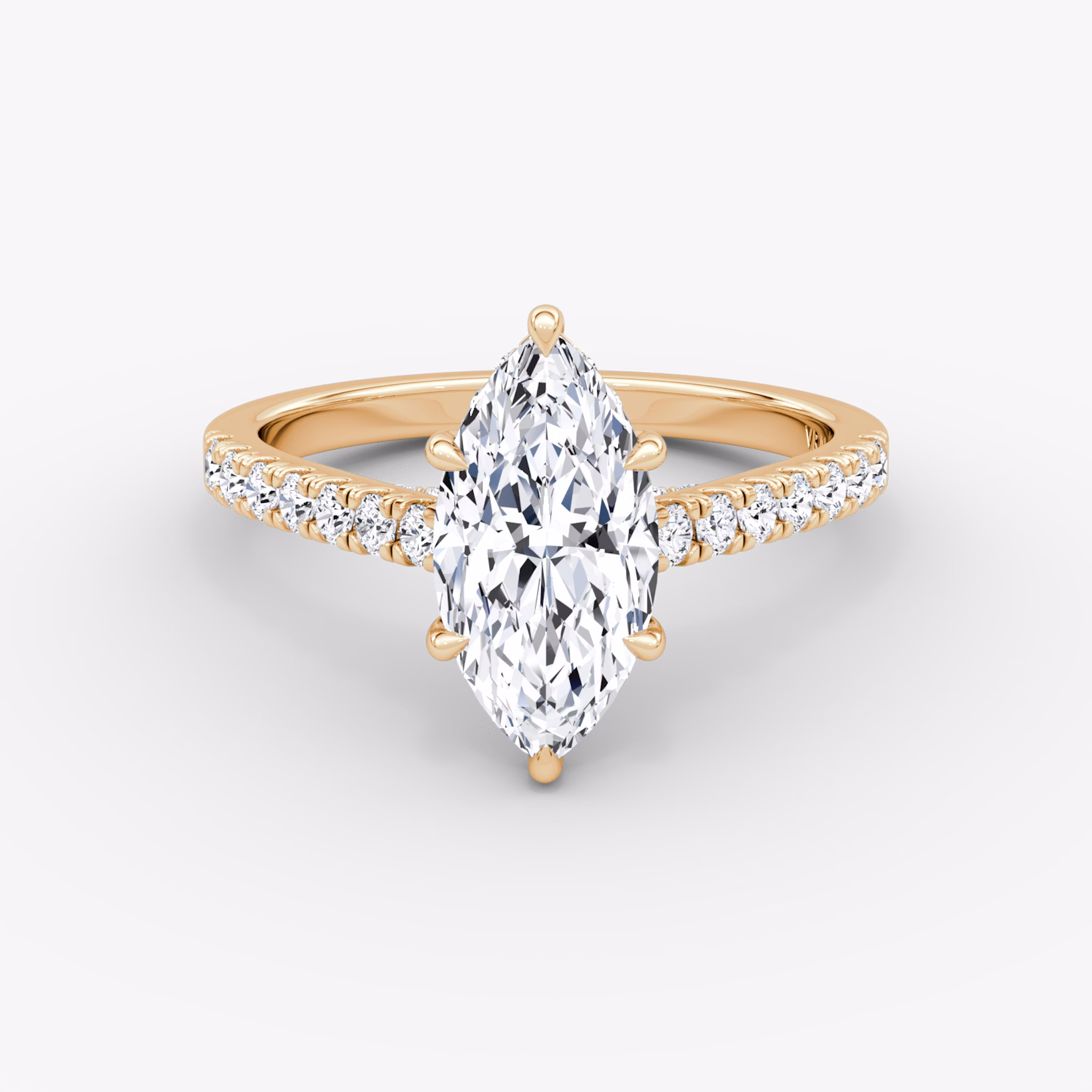 The Pavé Bridge | Marquise | 14k | Rose Gold | bandAccent: Pavé | diamondOrientation: vertical | caratWeight: other