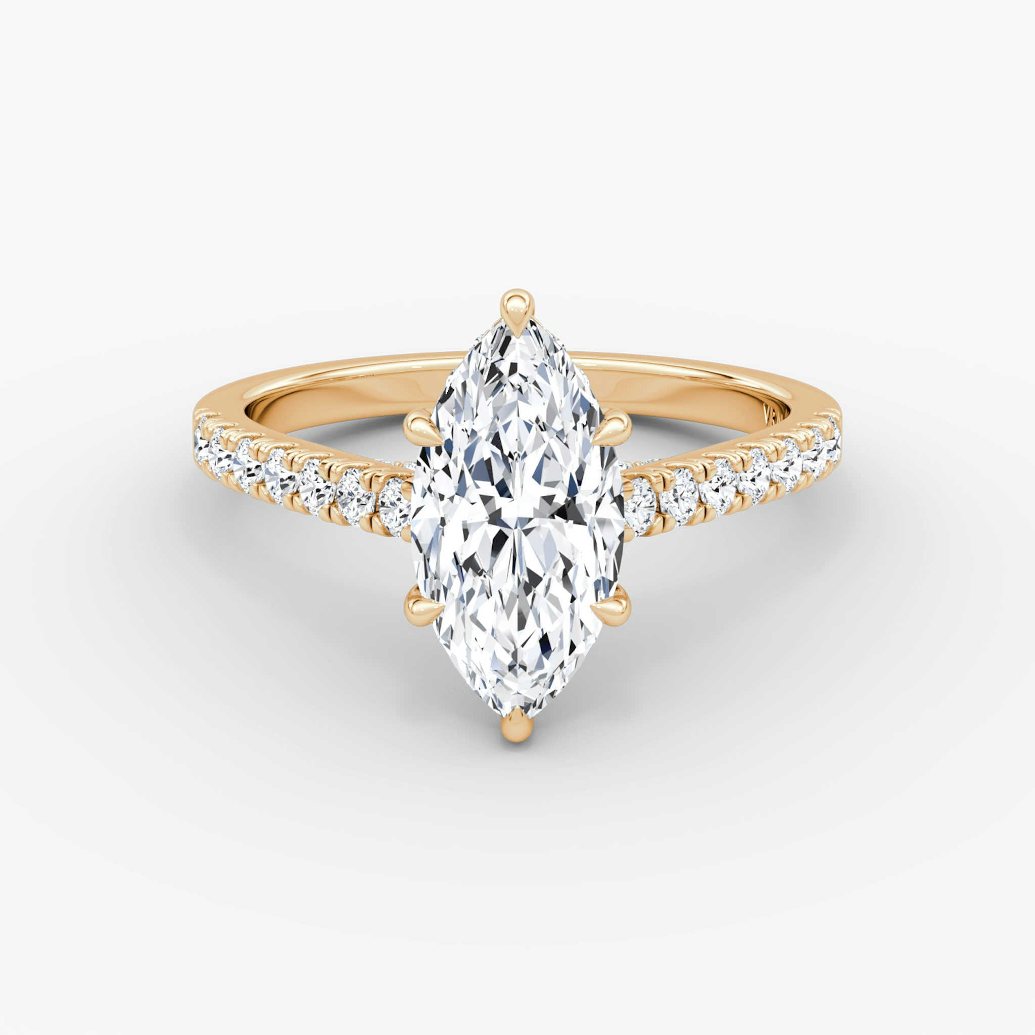 The Pavé Bridge | Marquise | 14k | Rose Gold | bandAccent: Pavé | diamondOrientation: vertical | caratWeight: other