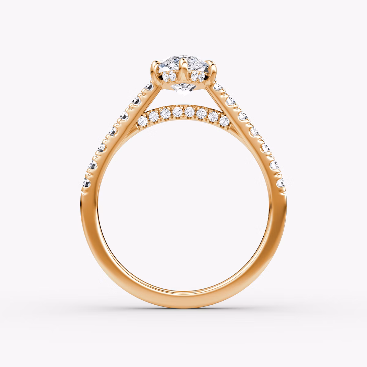 The Pavé Bridge | Marquise | 14k | Rose Gold | bandAccent: Pavé | diamondOrientation: vertical | caratWeight: other
