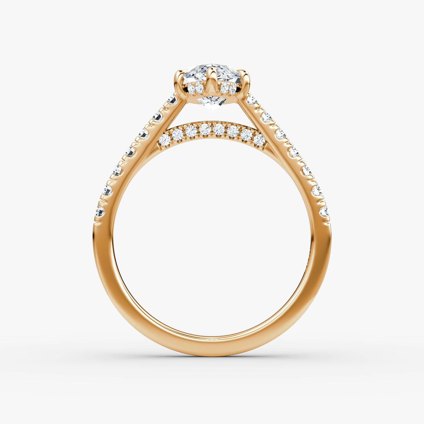 The Pavé Bridge | Marquise | 14k | Rose Gold | bandAccent: Pavé | diamondOrientation: vertical | caratWeight: other