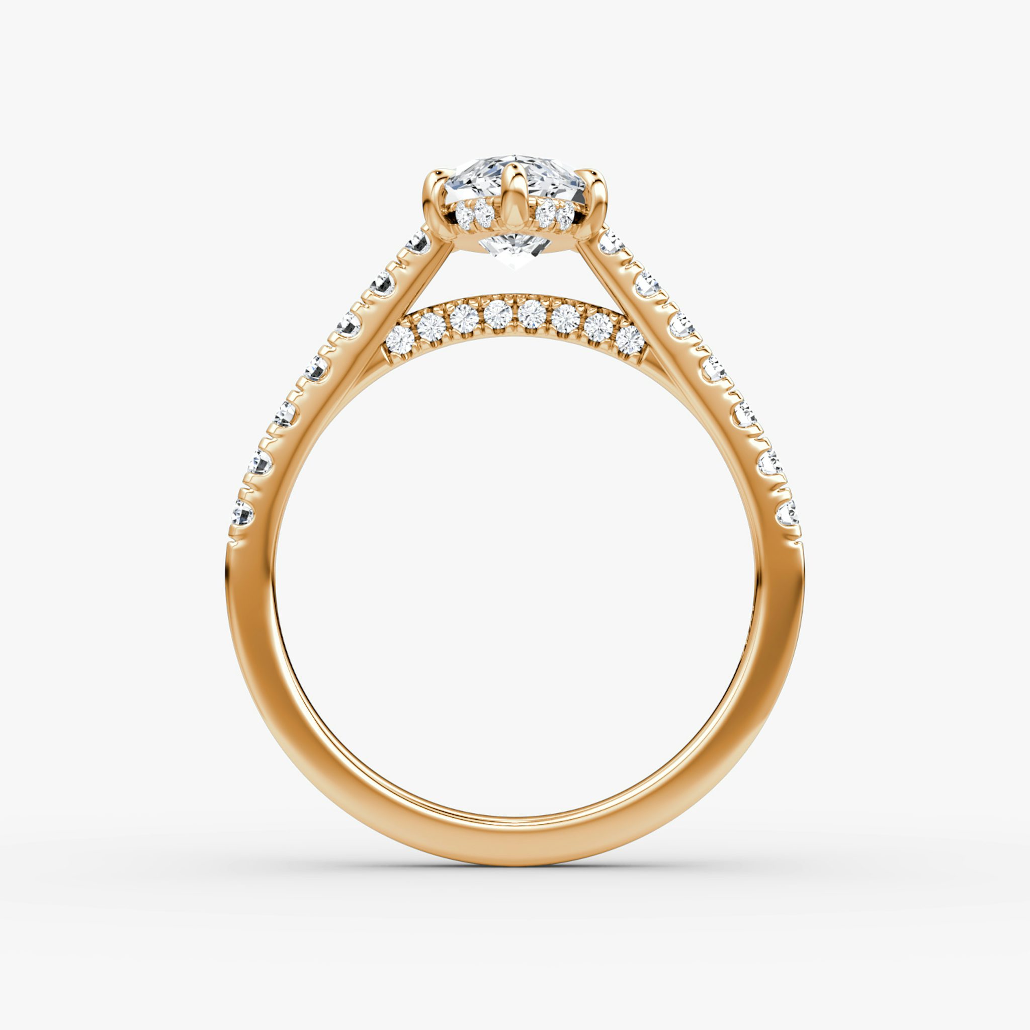 The Pavé Bridge | Marquise | 14k | Rose Gold | bandAccent: Pavé | diamondOrientation: vertical | caratWeight: other