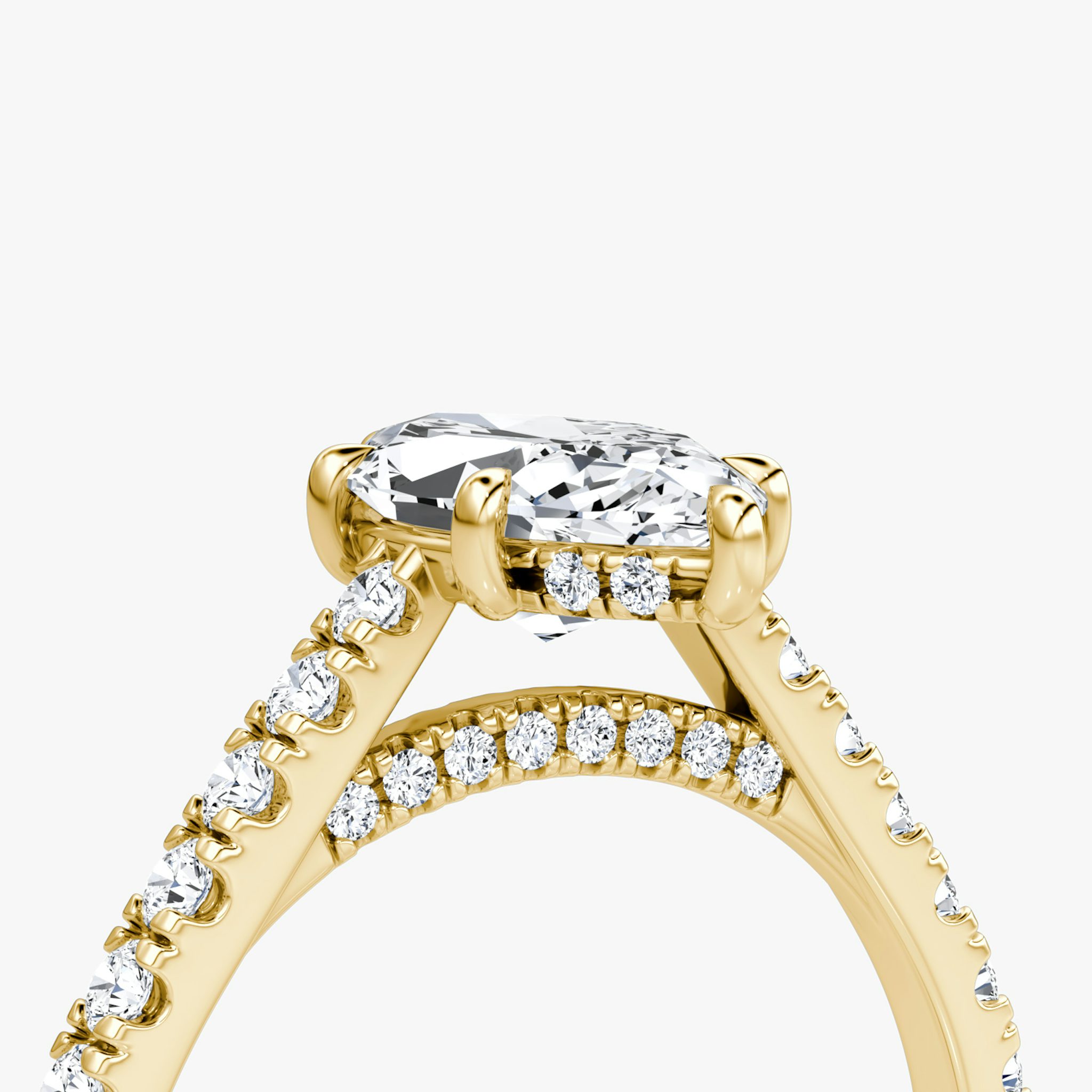 The Pavé Bridge | Marquise | 18k | Yellow Gold | bandAccent: Pavé | diamondOrientation: vertical | caratWeight: other