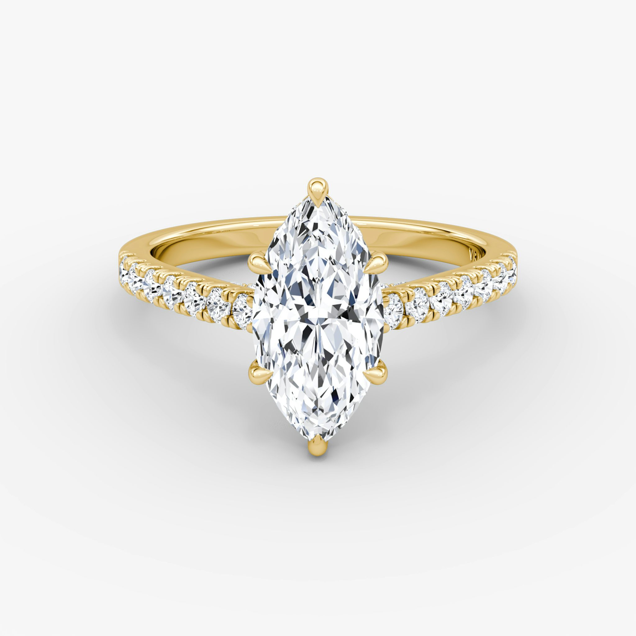 The Pavé Bridge | Marquise | 18k | Yellow Gold | bandAccent: Pavé | diamondOrientation: vertical | caratWeight: other