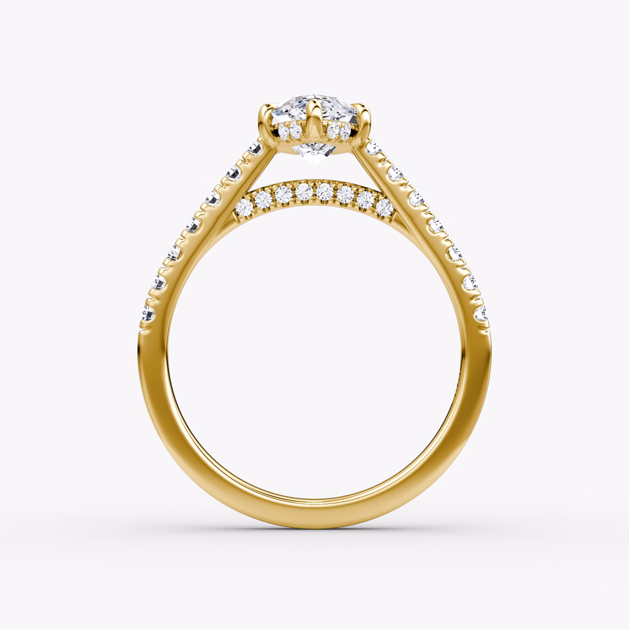 The Pavé Bridge | Marquise | 18k | Yellow Gold | bandAccent: Pavé | diamondOrientation: vertical | caratWeight: other