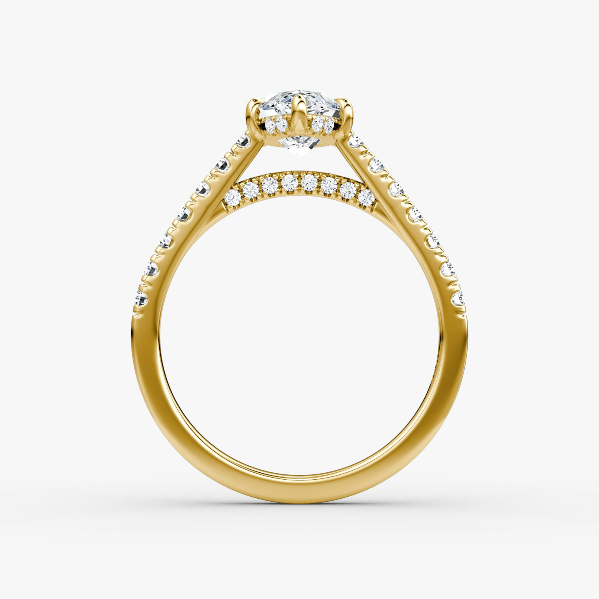 The Pavé Bridge | Marquise | 18k | Yellow Gold | bandAccent: Pavé | diamondOrientation: vertical | caratWeight: other