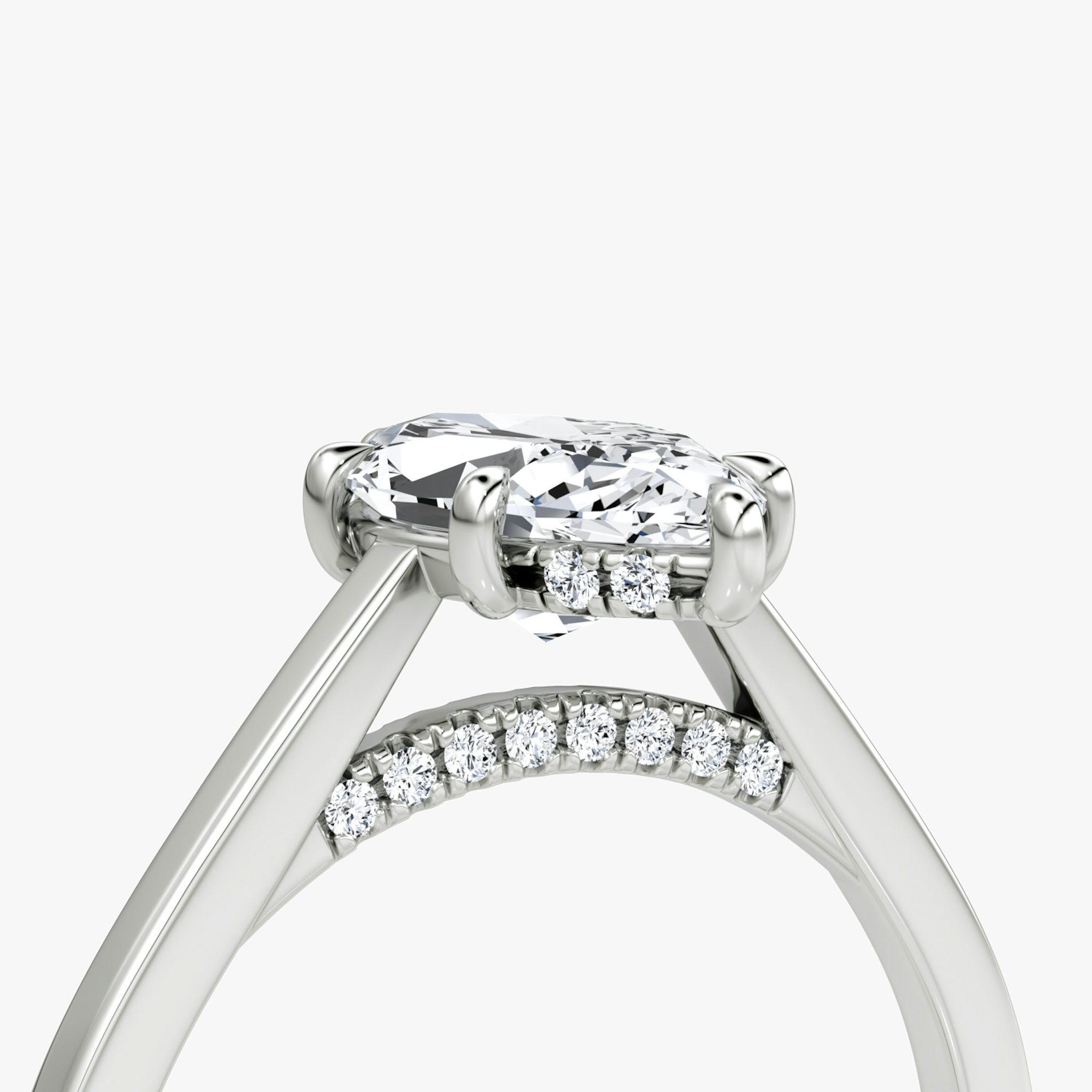 The Pavé Bridge | Marquise | 18k | White Gold | bandAccent: Plain | diamondOrientation: vertical | caratWeight: other