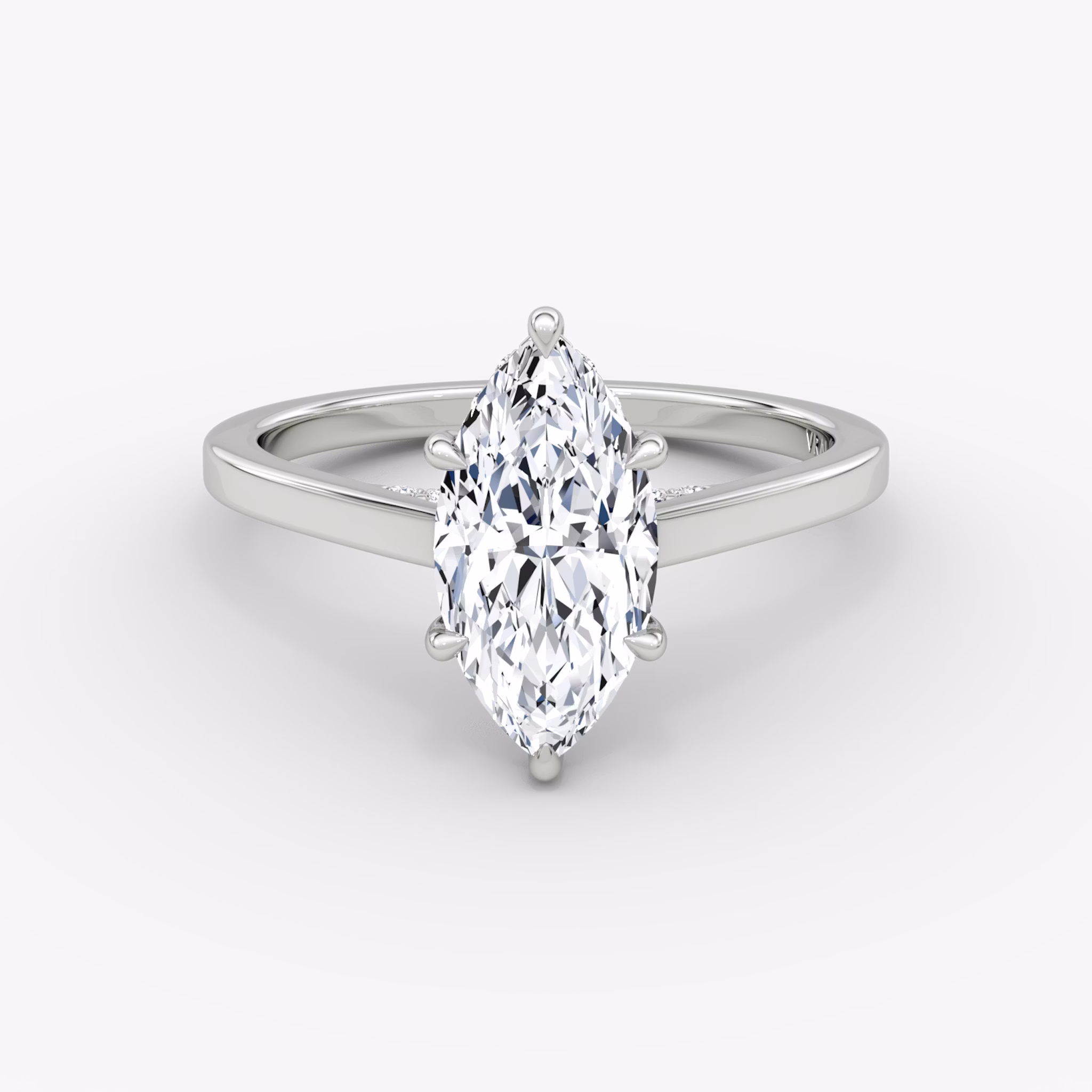 The Pavé Bridge | Marquise | 18k | White Gold | bandAccent: Plain | diamondOrientation: vertical | caratWeight: other