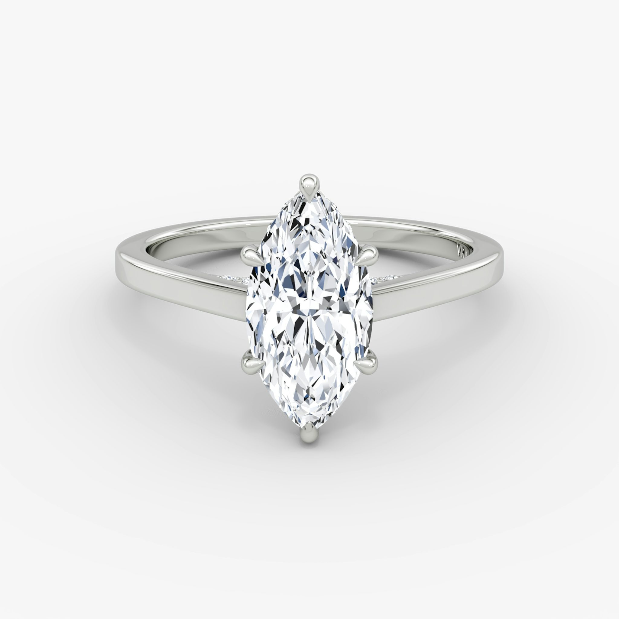 The Pavé Bridge | Marquise | 18k | White Gold | bandAccent: Plain | diamondOrientation: vertical | caratWeight: other