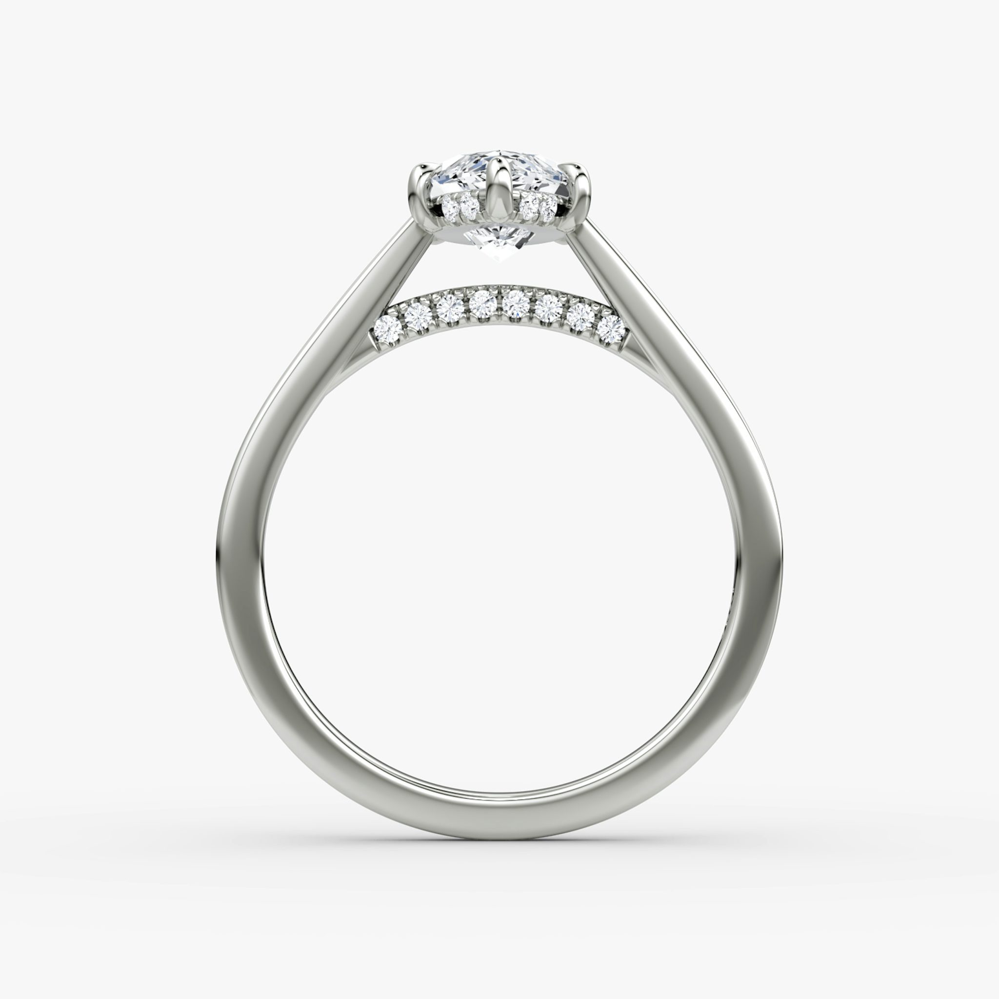 The Pavé Bridge | Marquise | 18k | White Gold | bandAccent: Plain | diamondOrientation: vertical | caratWeight: other