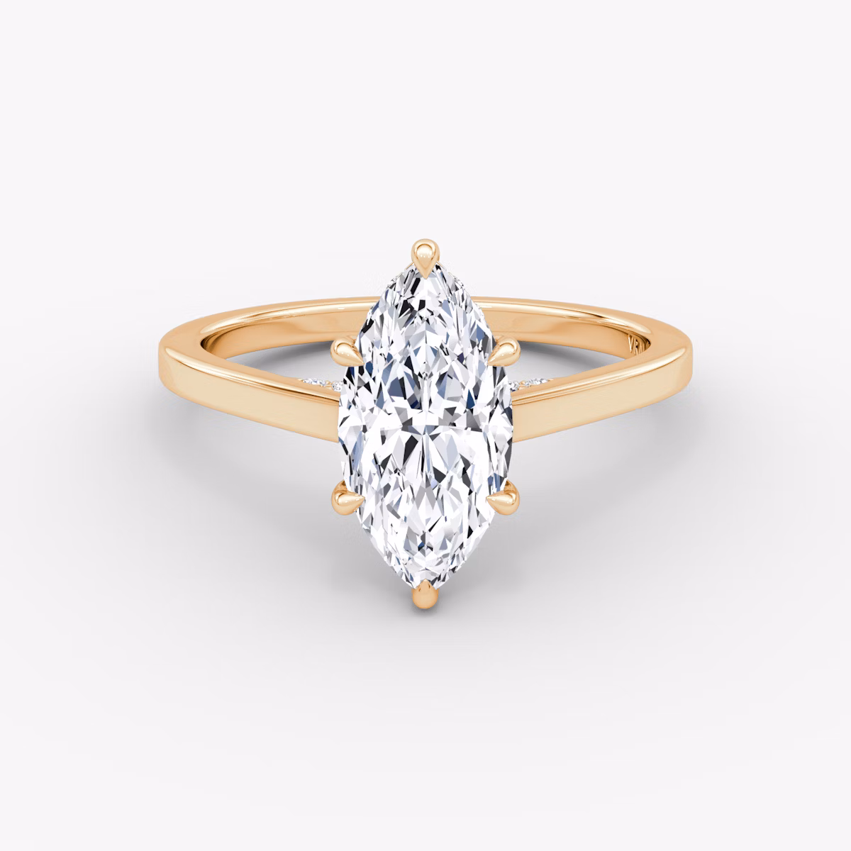 The Pavé Bridge | Marquise | 14k | Rose Gold | bandAccent: Plain | diamondOrientation: vertical | caratWeight: other