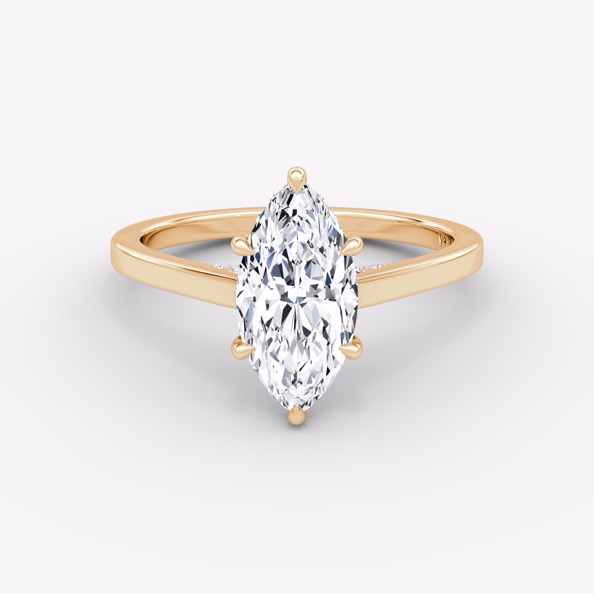 The Pavé Bridge | Marquise | 14k | Rose Gold | bandAccent: Plain | diamondOrientation: vertical | caratWeight: other