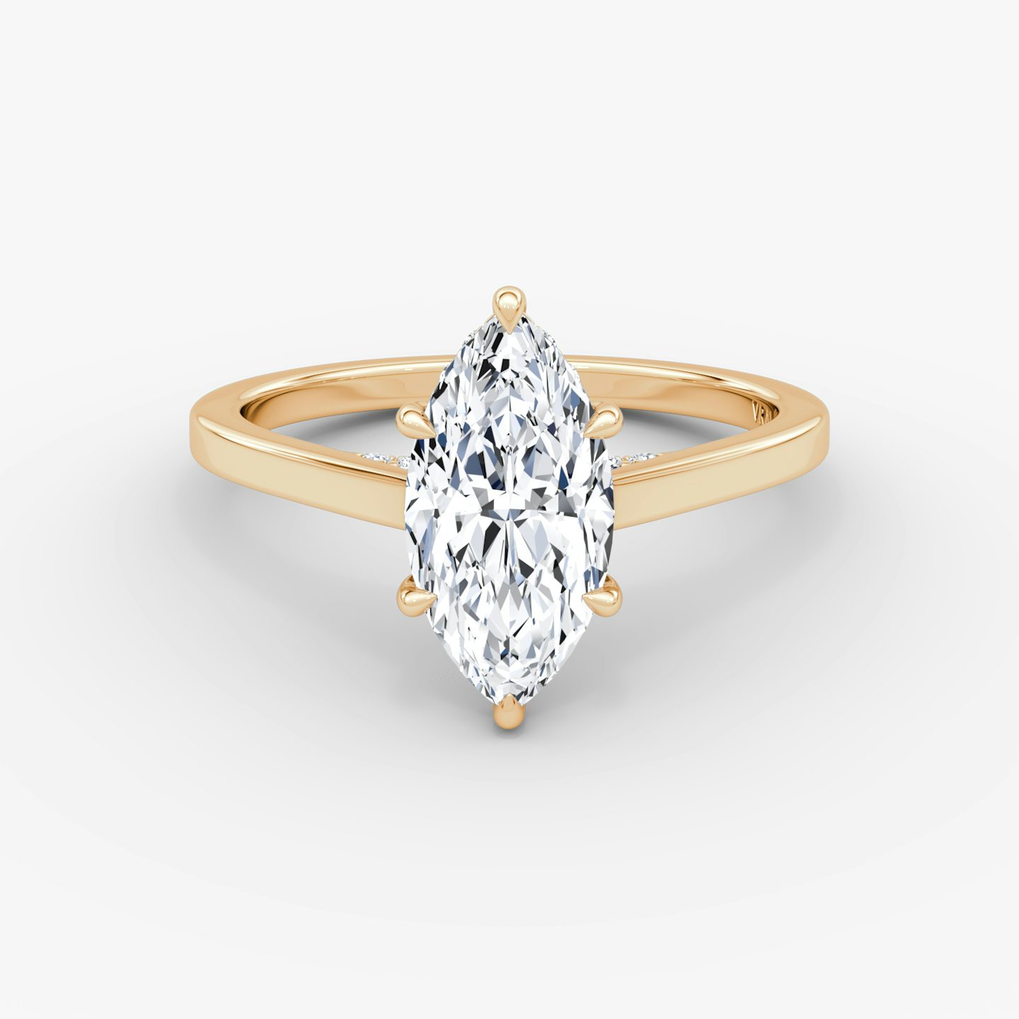 The Pavé Bridge | Marquise | 14k | Rose Gold | bandAccent: Plain | diamondOrientation: vertical | caratWeight: other