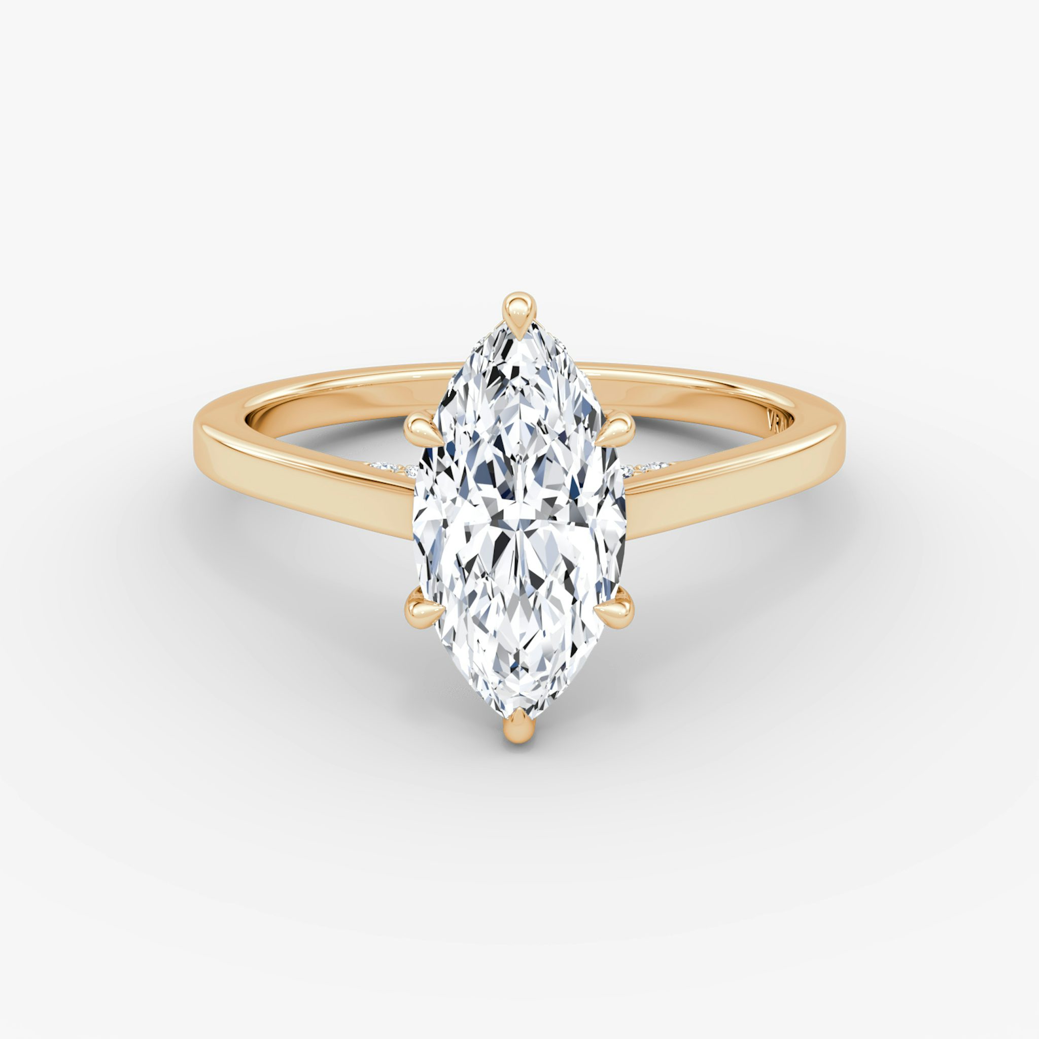 The Pavé Bridge | Marquise | 14k | Rose Gold | bandAccent: Plain | diamondOrientation: vertical | caratWeight: other